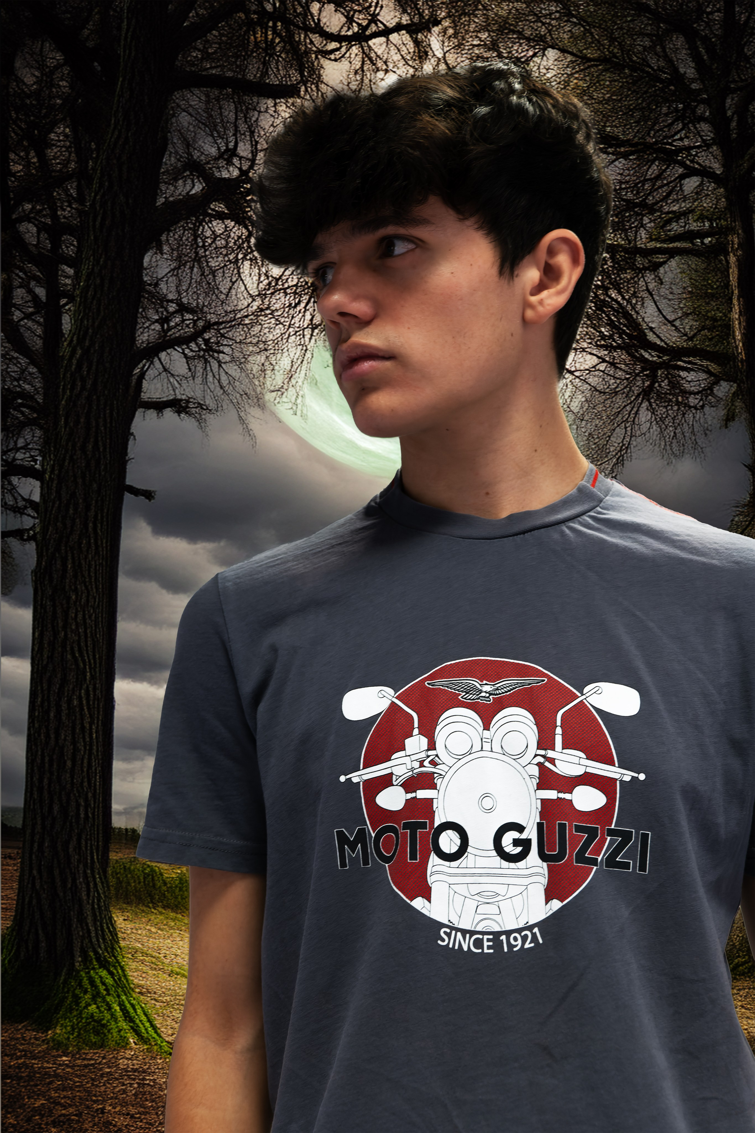 Retrato artístico en exteriores capturado con estilo profesional.