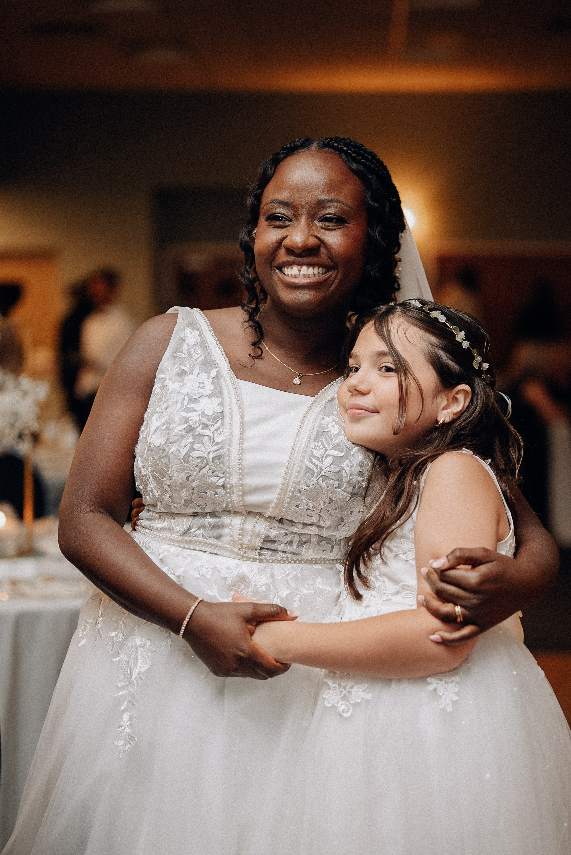 Happy bride and groom. Portrait and wedding photographer in New York