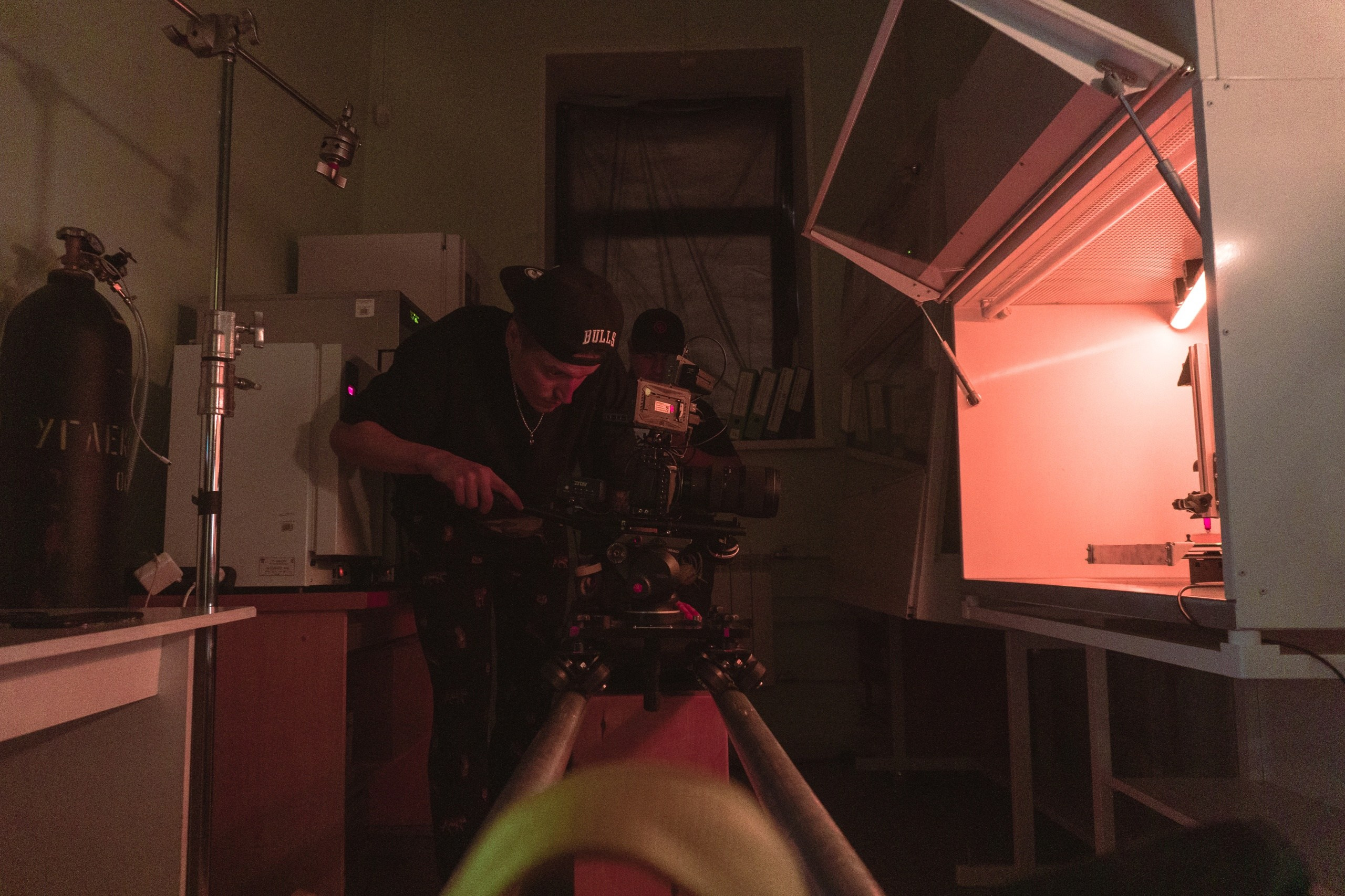 Backstage of the shooting of a advertising video