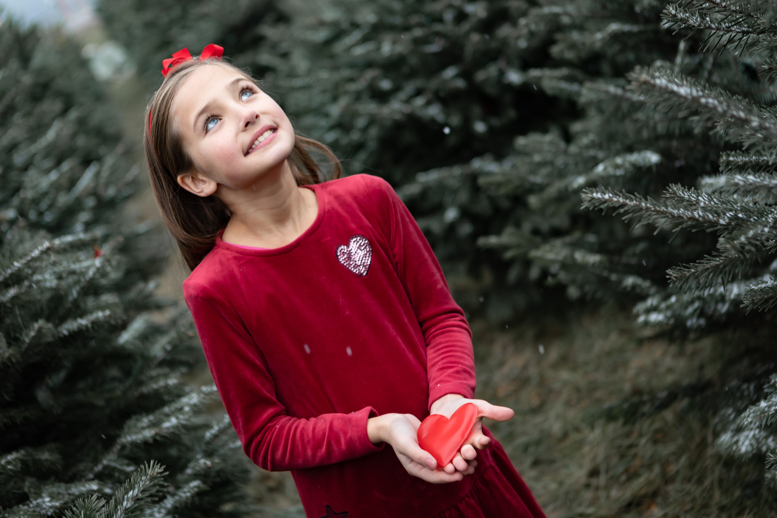 Weihnachts-Fotoshooting im Freien. Adelya Tomin