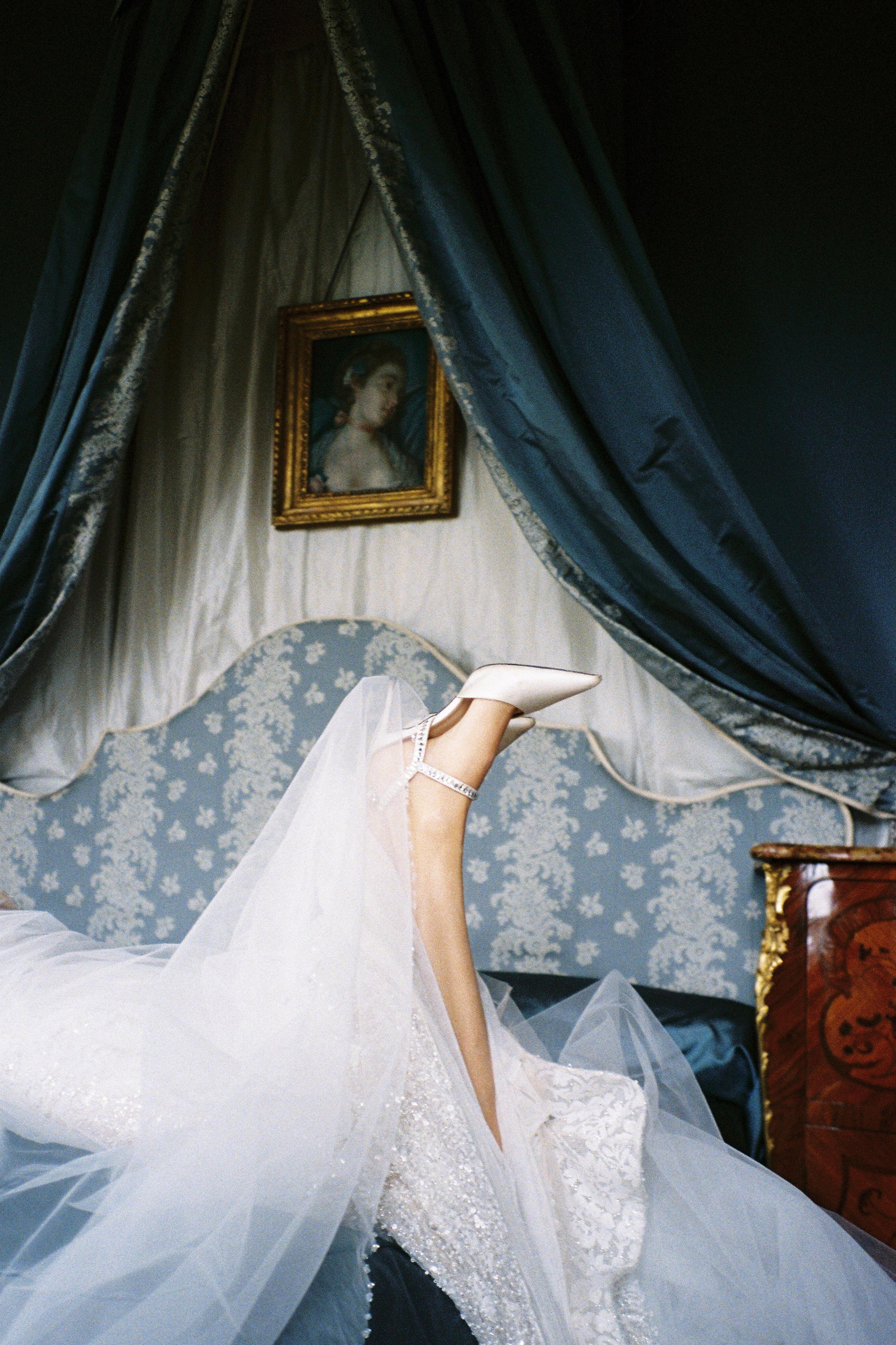 A luxury wedding at Chateau de Villette, just 40 minutes from Paris, captured entirely on film photography