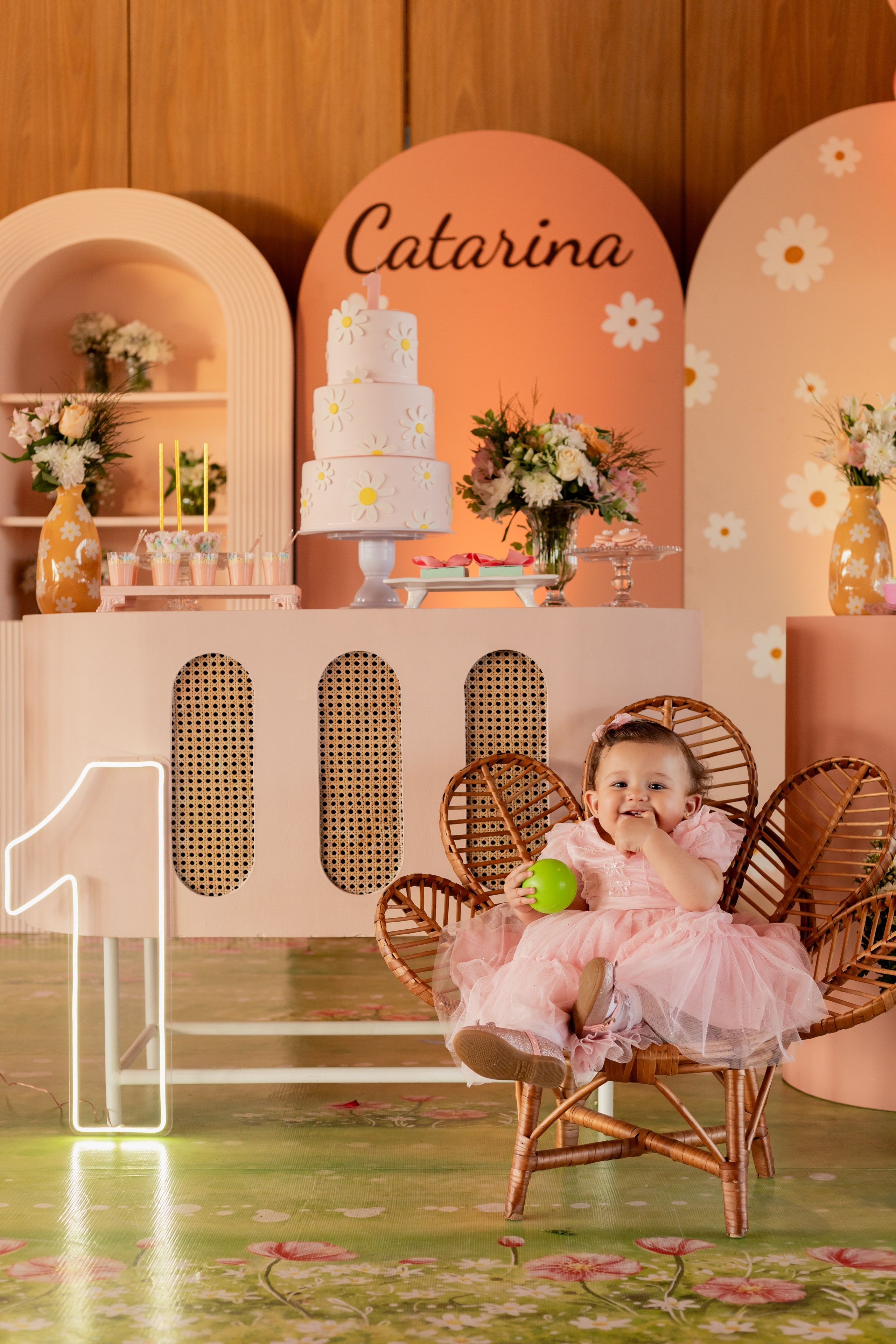 Aniversário infantil flores, em Palhoça, Santa Catarina.