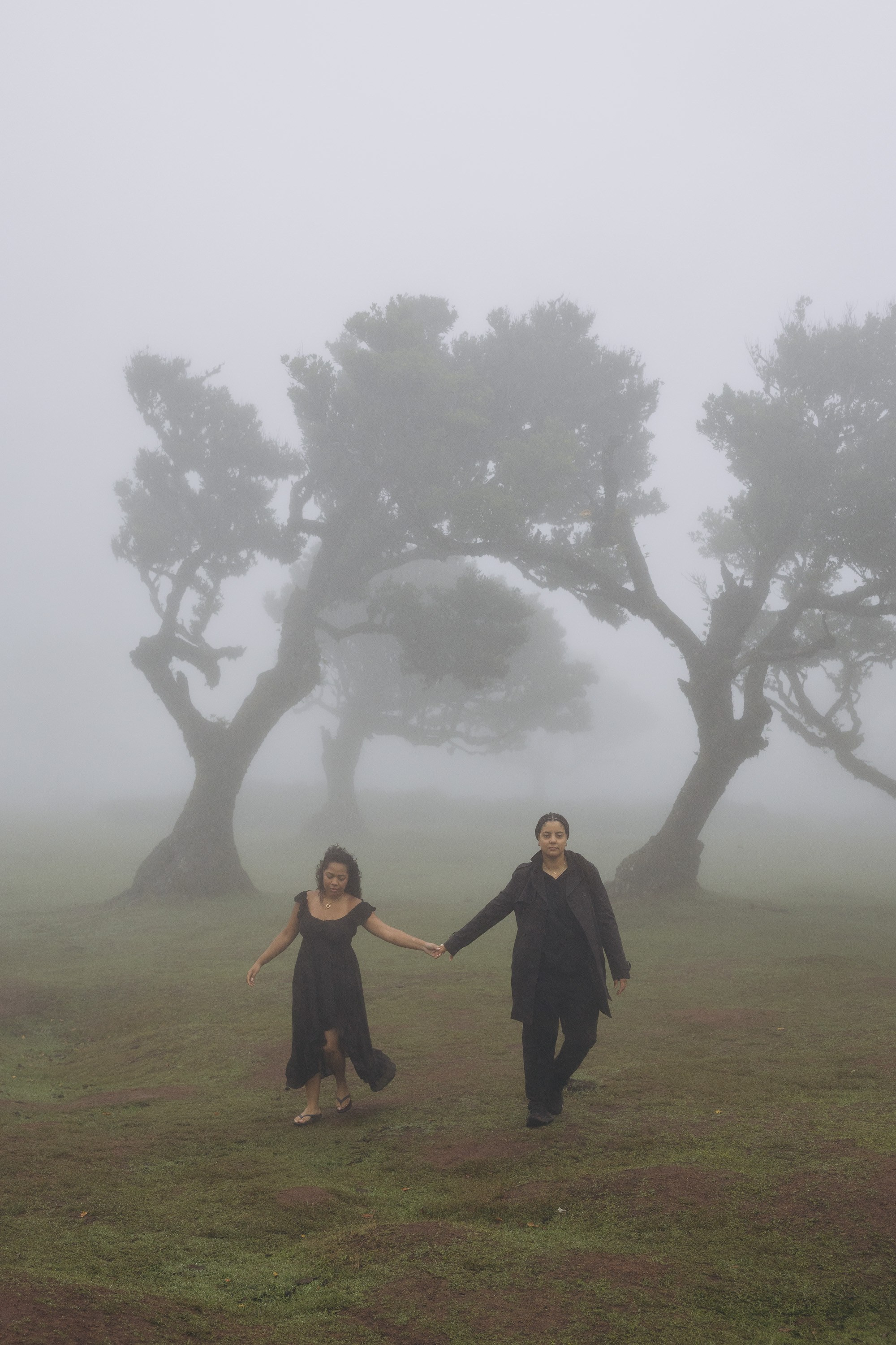 Couple Photoshoot in Foggy Fanal Forest, Madeira | Romantic Photography