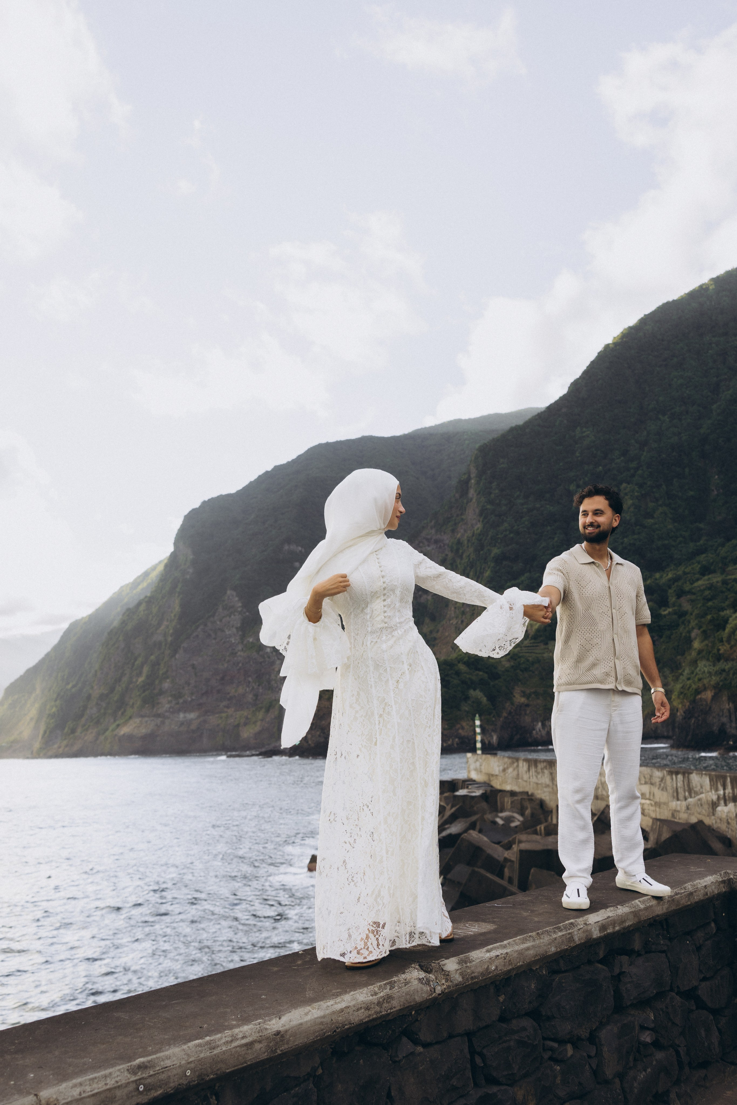 Couple Photoshoot at Seixal Beach, Madeira | Romantic Beach Photography