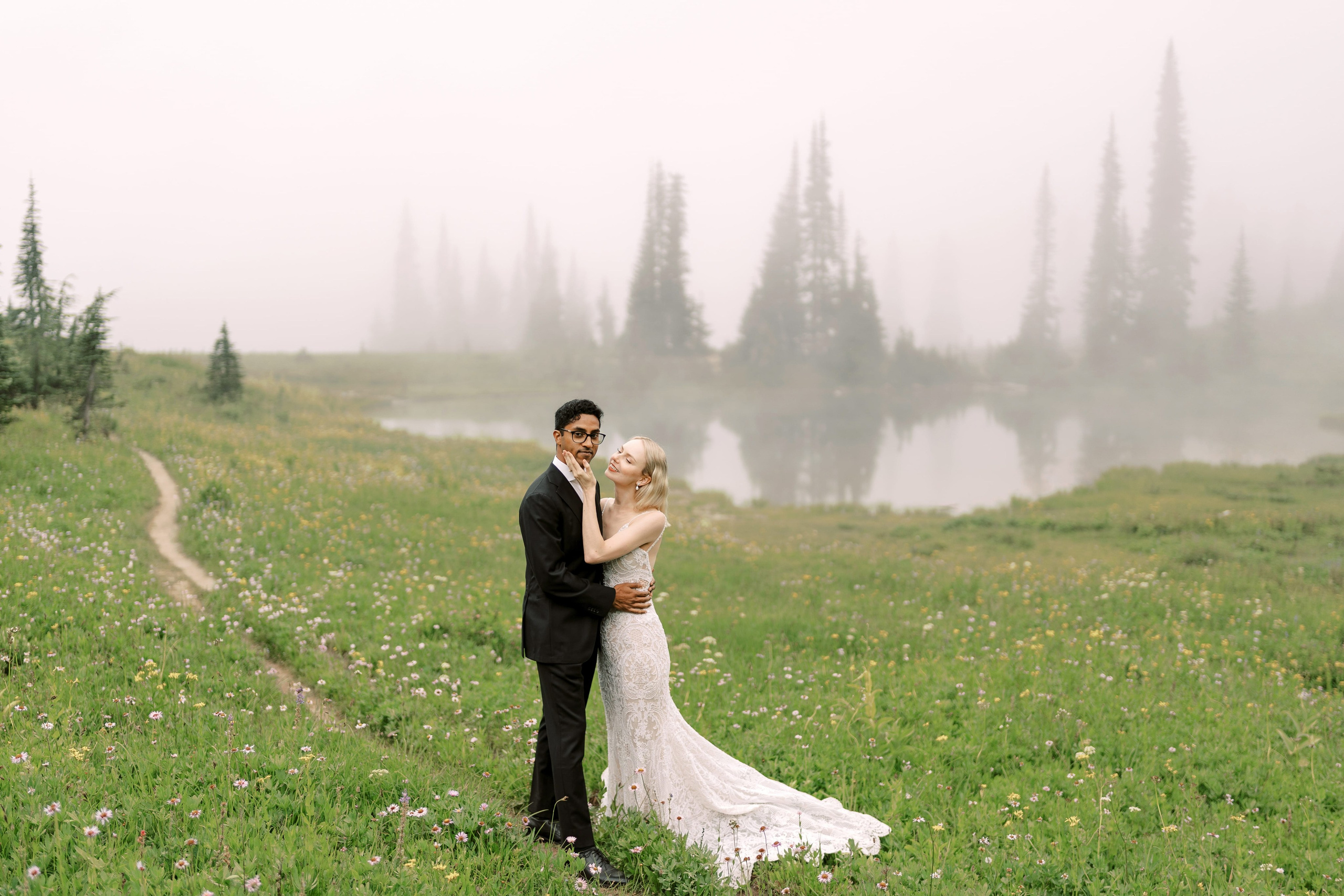 Rachel & Ryan Wedding photoshoot. August 2024. Little Tipsoo Lake, WA Day 2. EVAN ARISTOV WEDDING PHOTOGRAPHY — Seattle Wedding Photographer