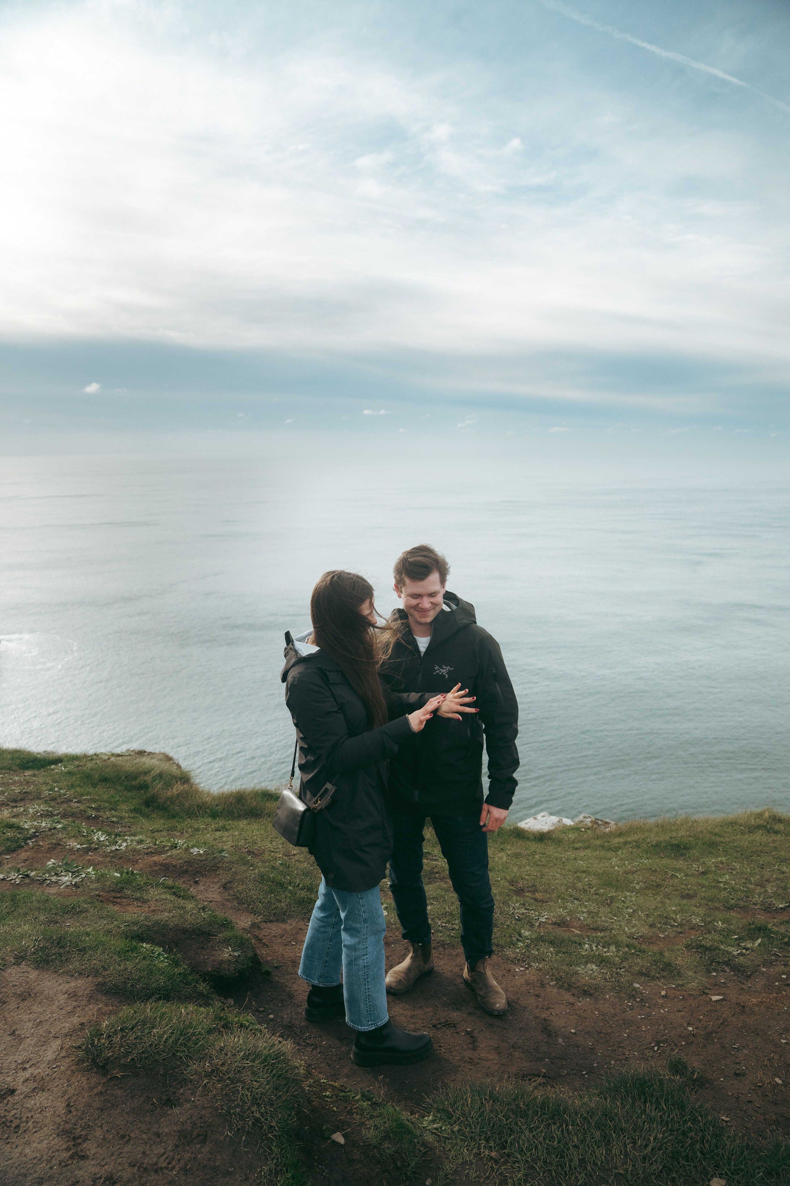 Proposal at Cliffs Moher. Wedding and family photographer Ireland