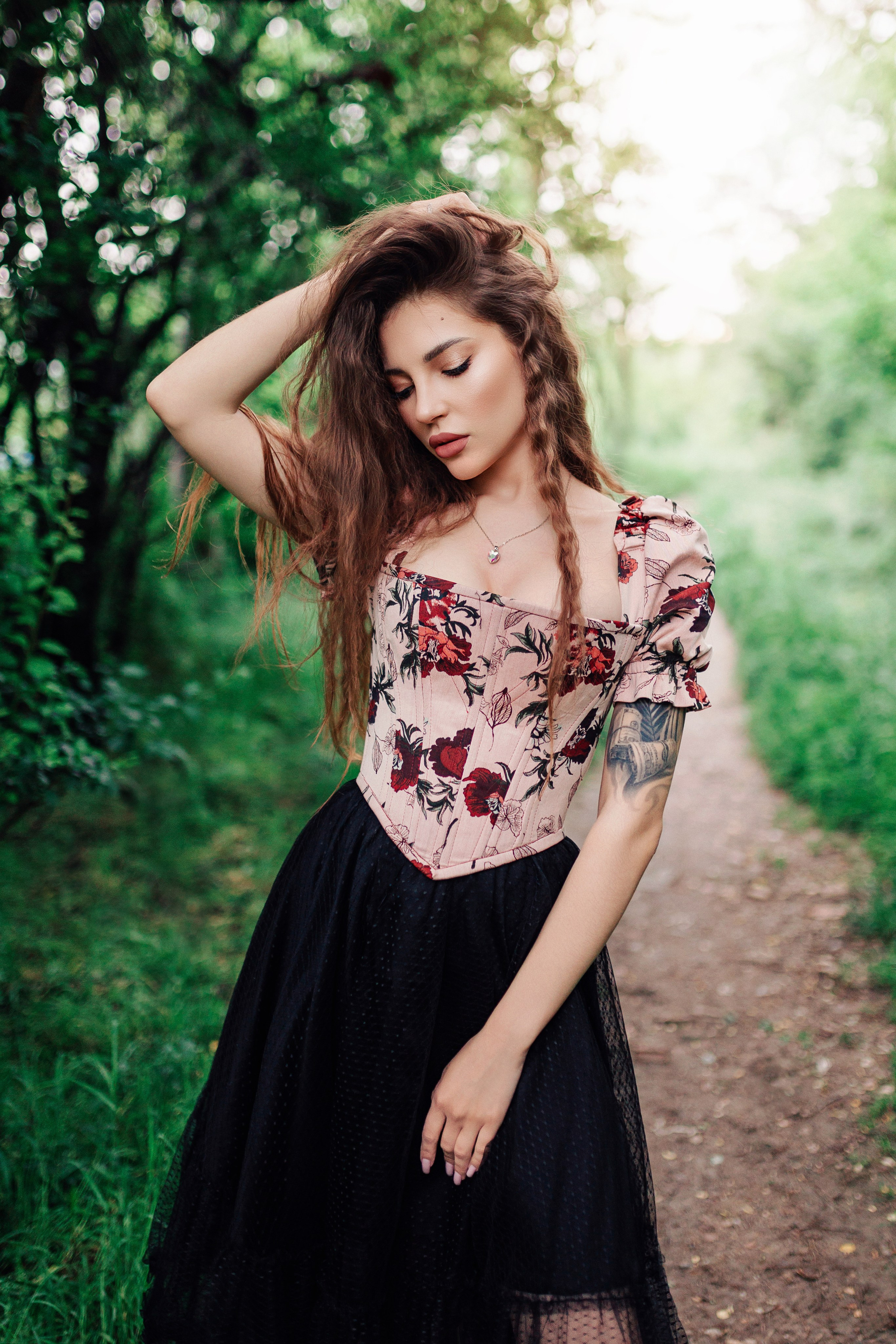 Creative outdoor portrait in Belgrade with natural light. Artistic portrait session in Belgrade location. Outdoor photoshoot in Serbia with soft evening light. Fantasy Fashion portrait in Belgrade