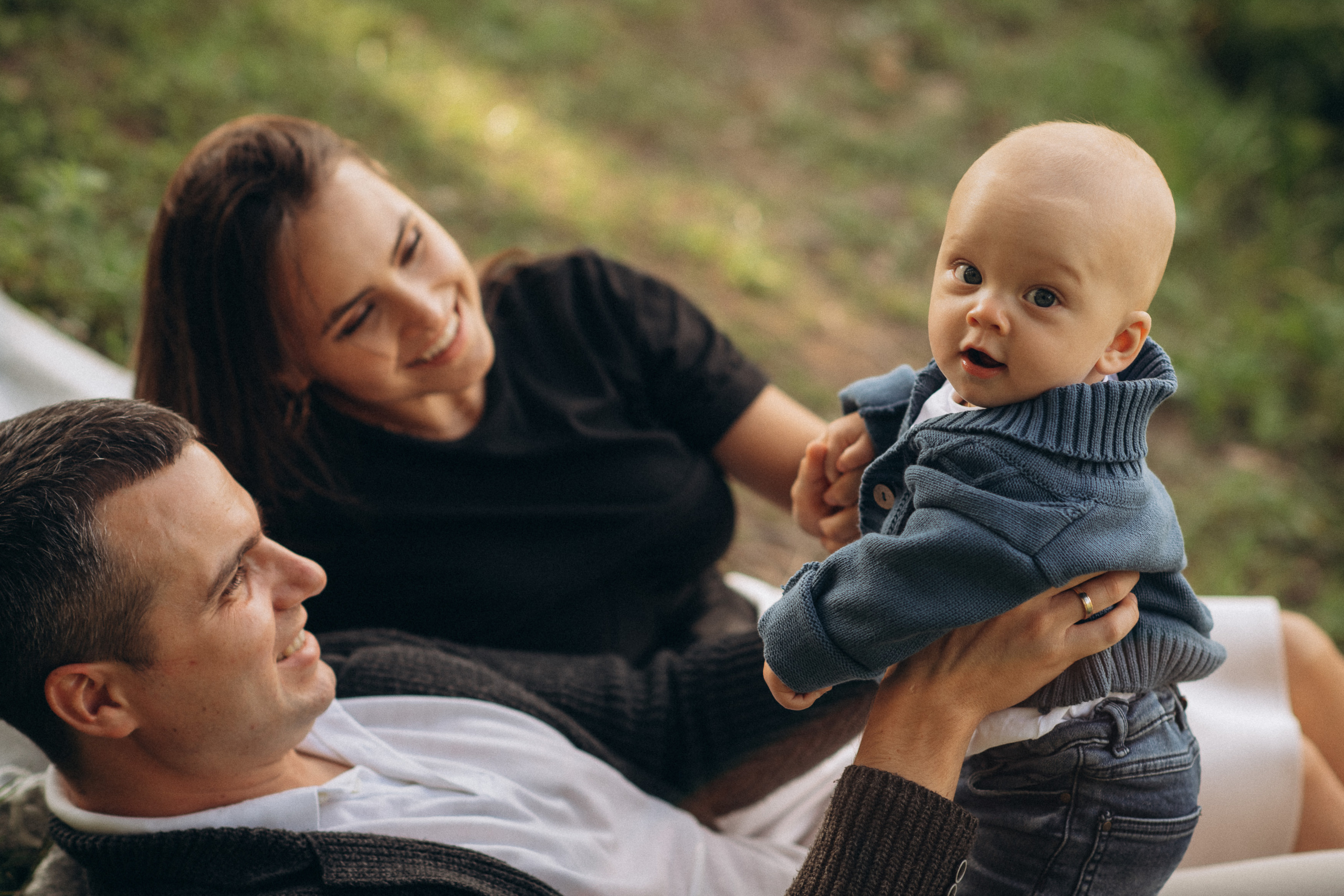 Family with baby photoshoot in the park. Wedding & Family photographer in County Donegal and Dublin, Ireland