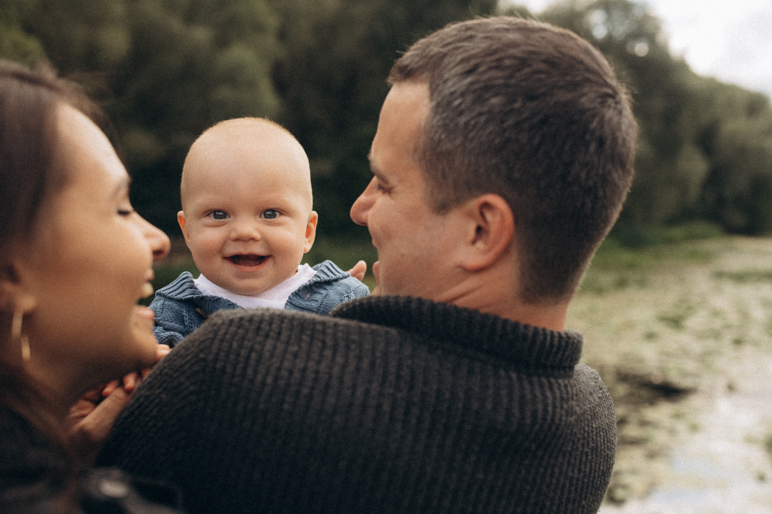 Family with baby photoshoot in the park. Wedding & Family photographer in County Donegal and Dublin, Ireland