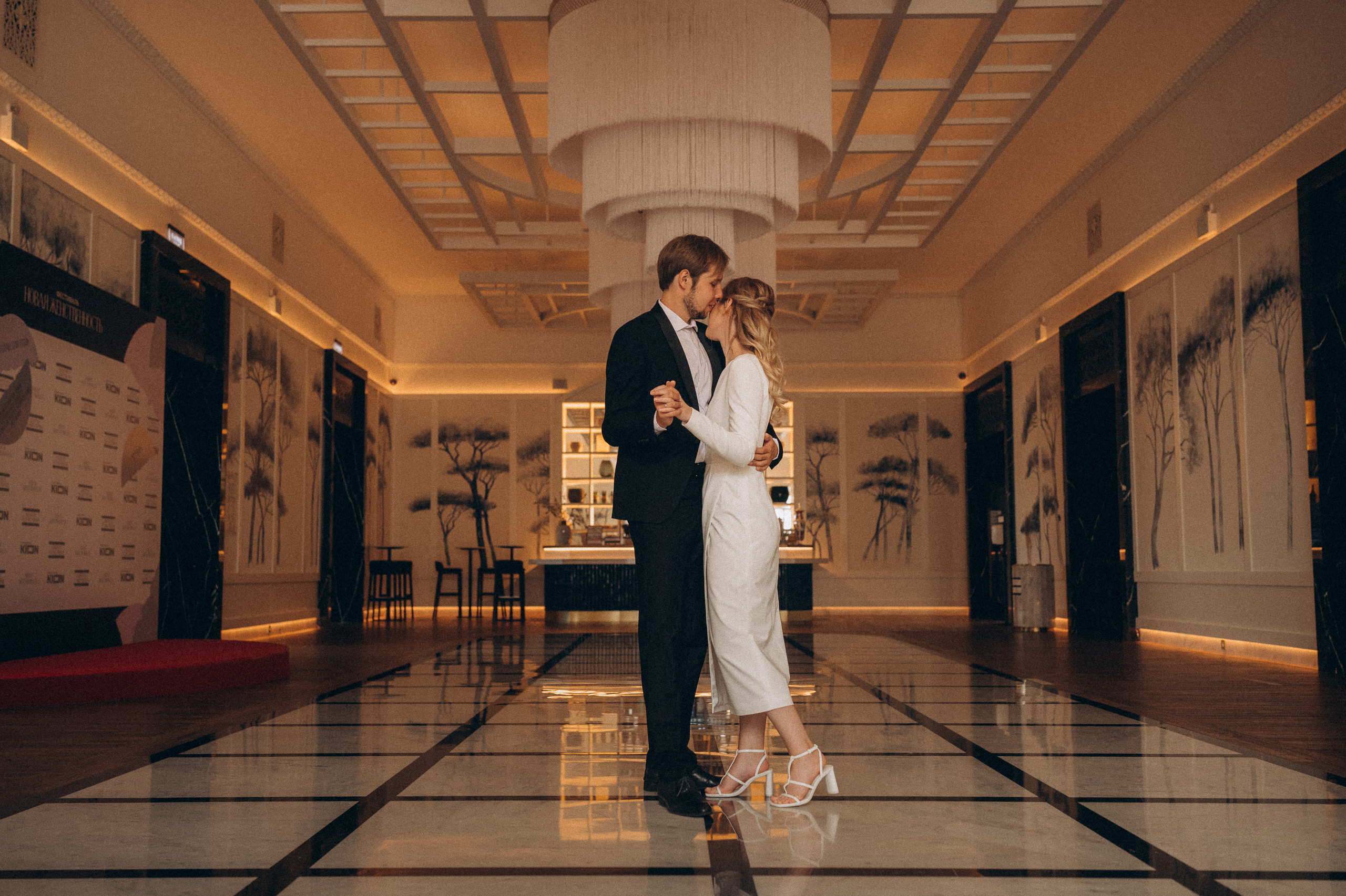 Wedding photoshoot in the historical cinema. Wedding & Family photographer in County Donegal and Dublin, Ireland