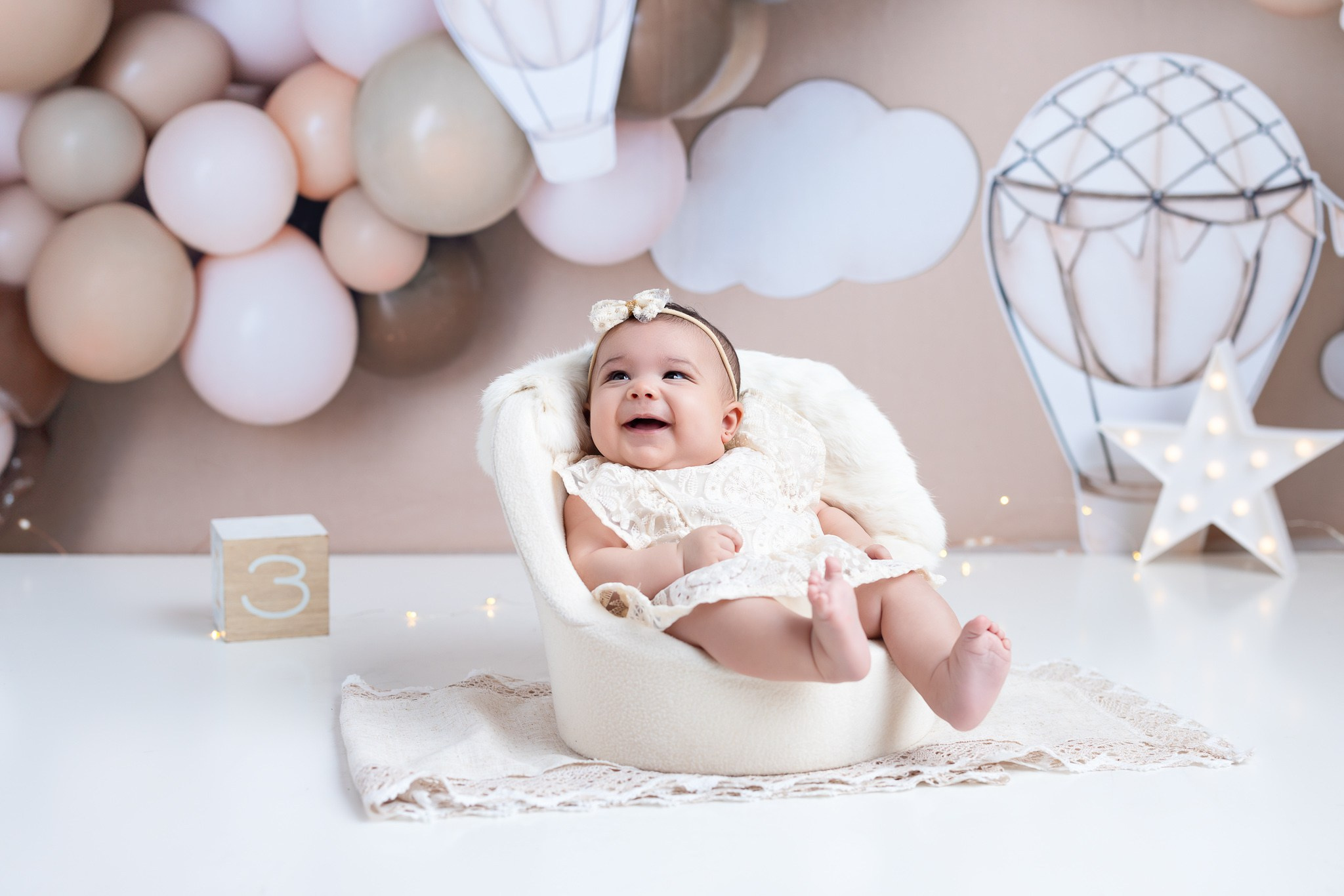 Elisa 3 months old. Professional family, maternity & newborn photographer in North Charleston, SC, creating timeless portraits