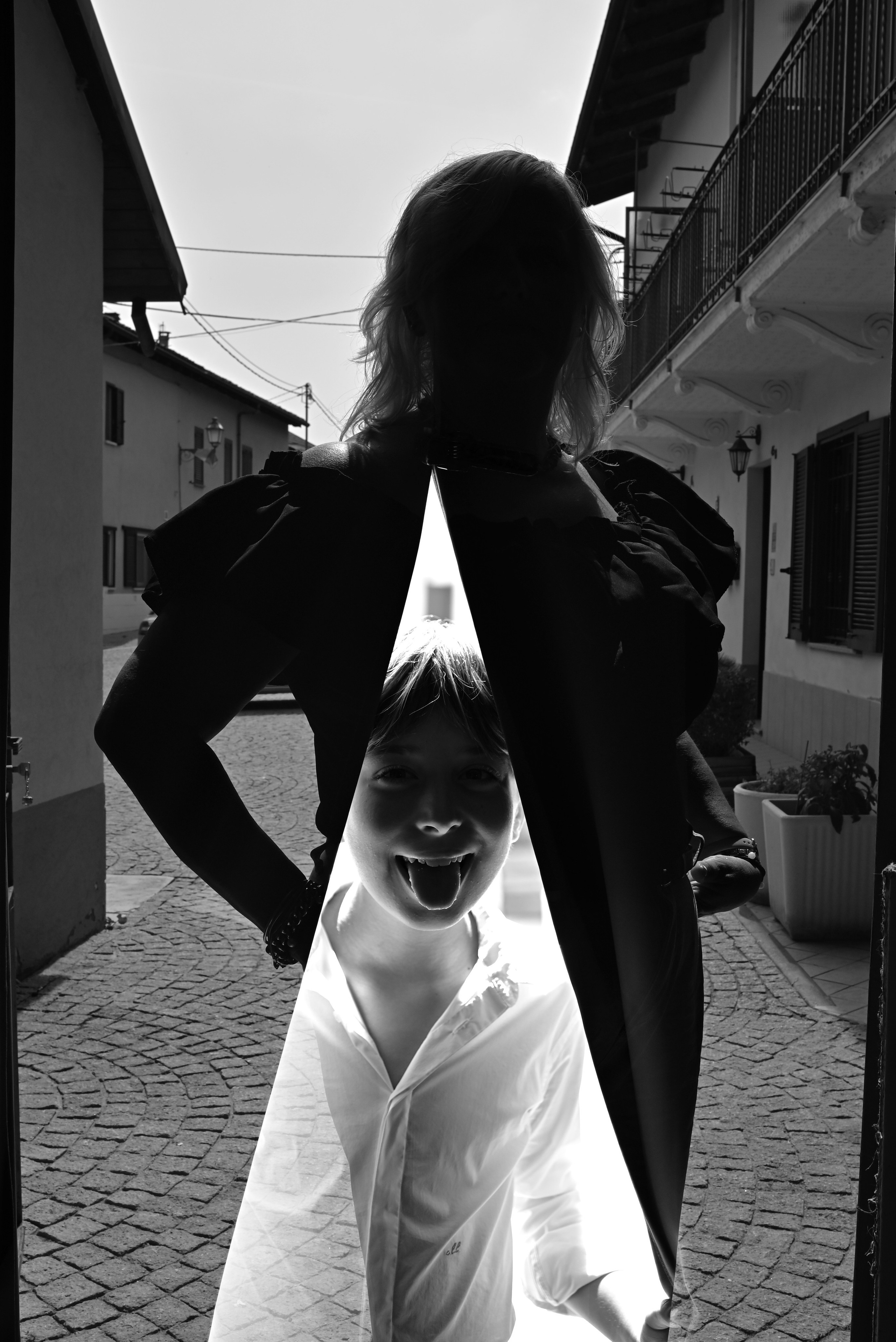 Photo Shooting in studio mother with son