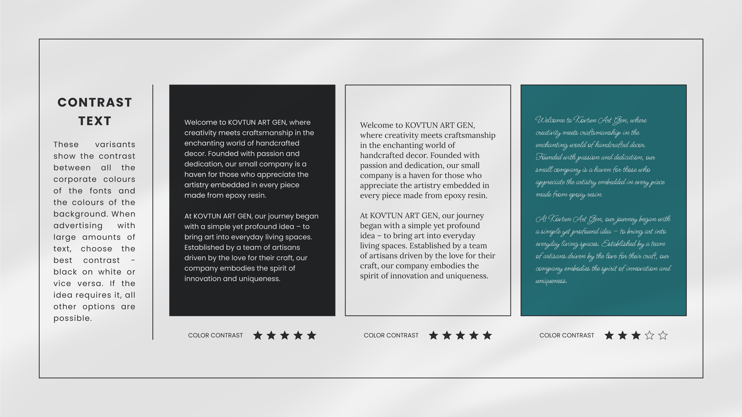 Brandbook “Kovtun Art Gen”. Vasyl Grygorchuk: Photography & Graphic Design