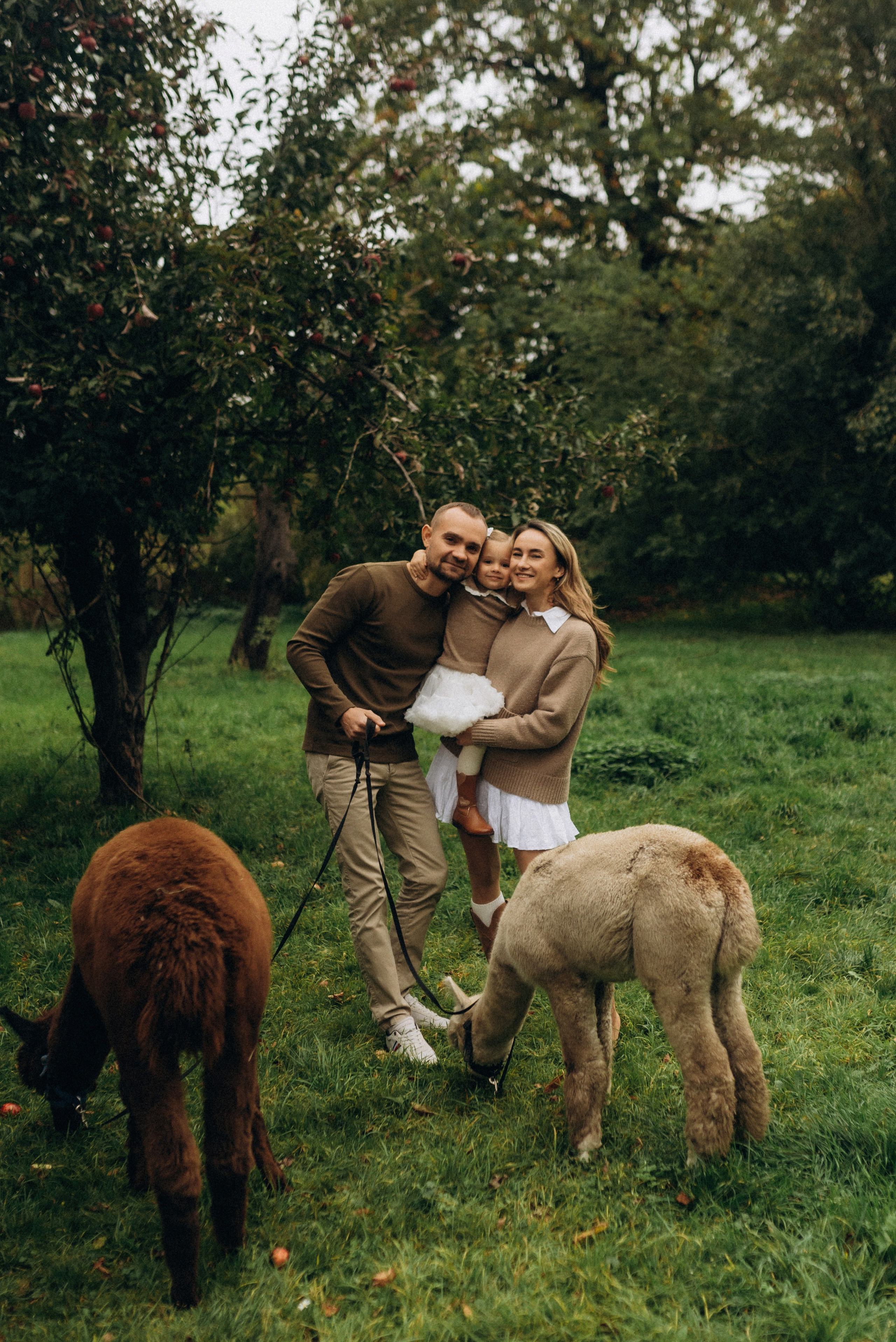 Семейная фотосессия с альпаками. Семейный фотограф Лейпциг, Германия