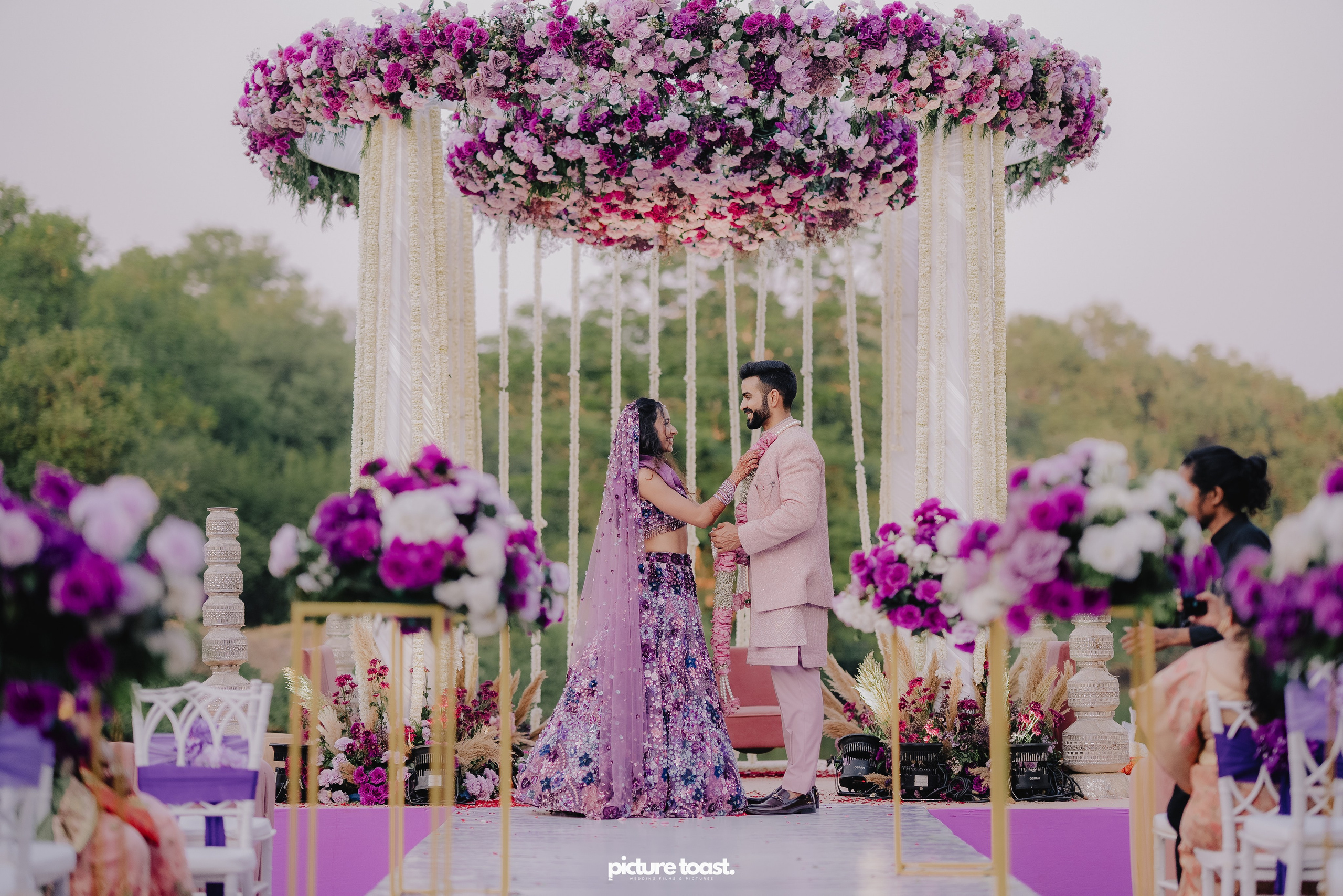 Varamala Ft. Barbie & Aneesh. Fine art Wedding Photographers in India & Canada