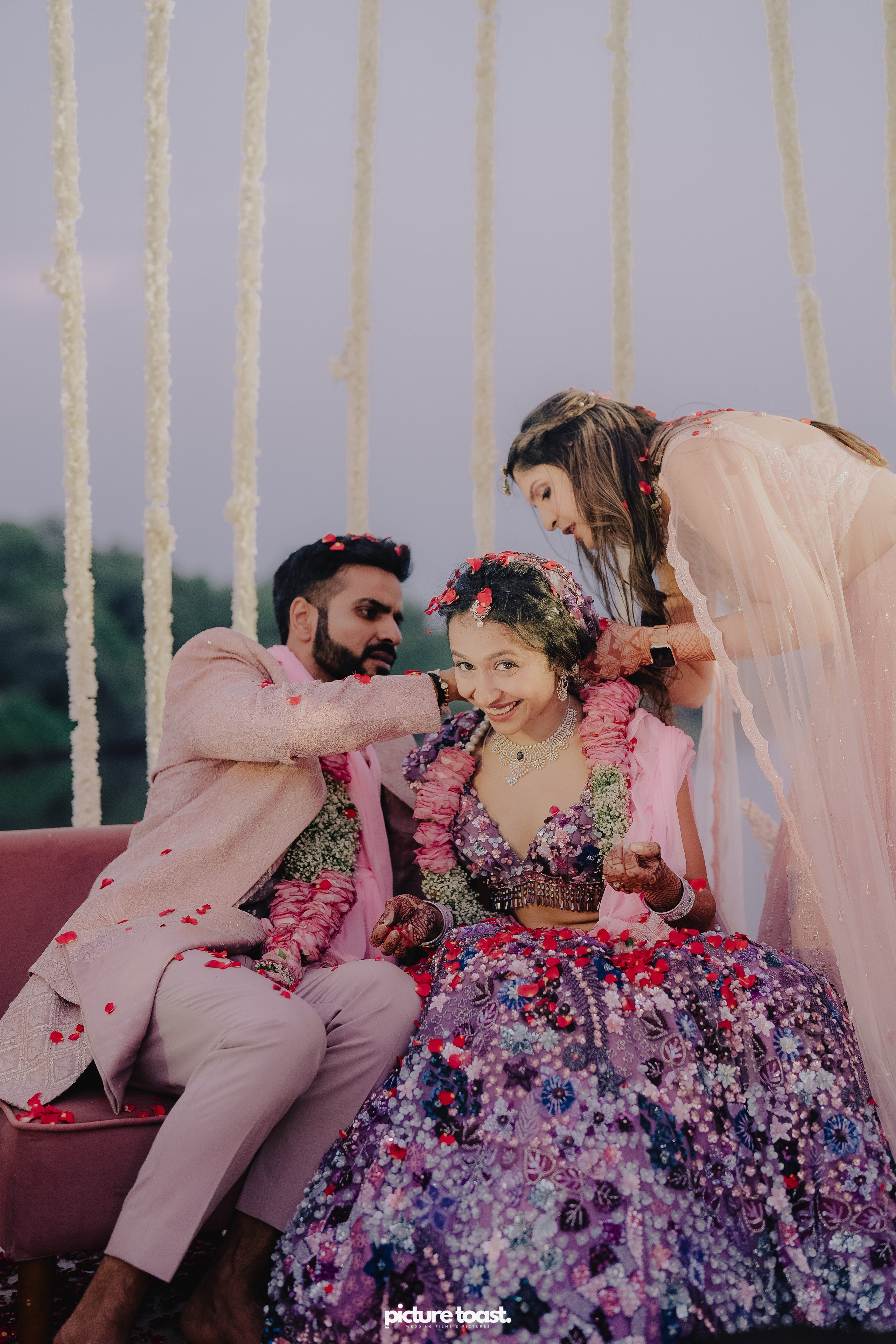 Varamala Ft. Barbie & Aneesh. Fine art Wedding Photographers in India & Canada