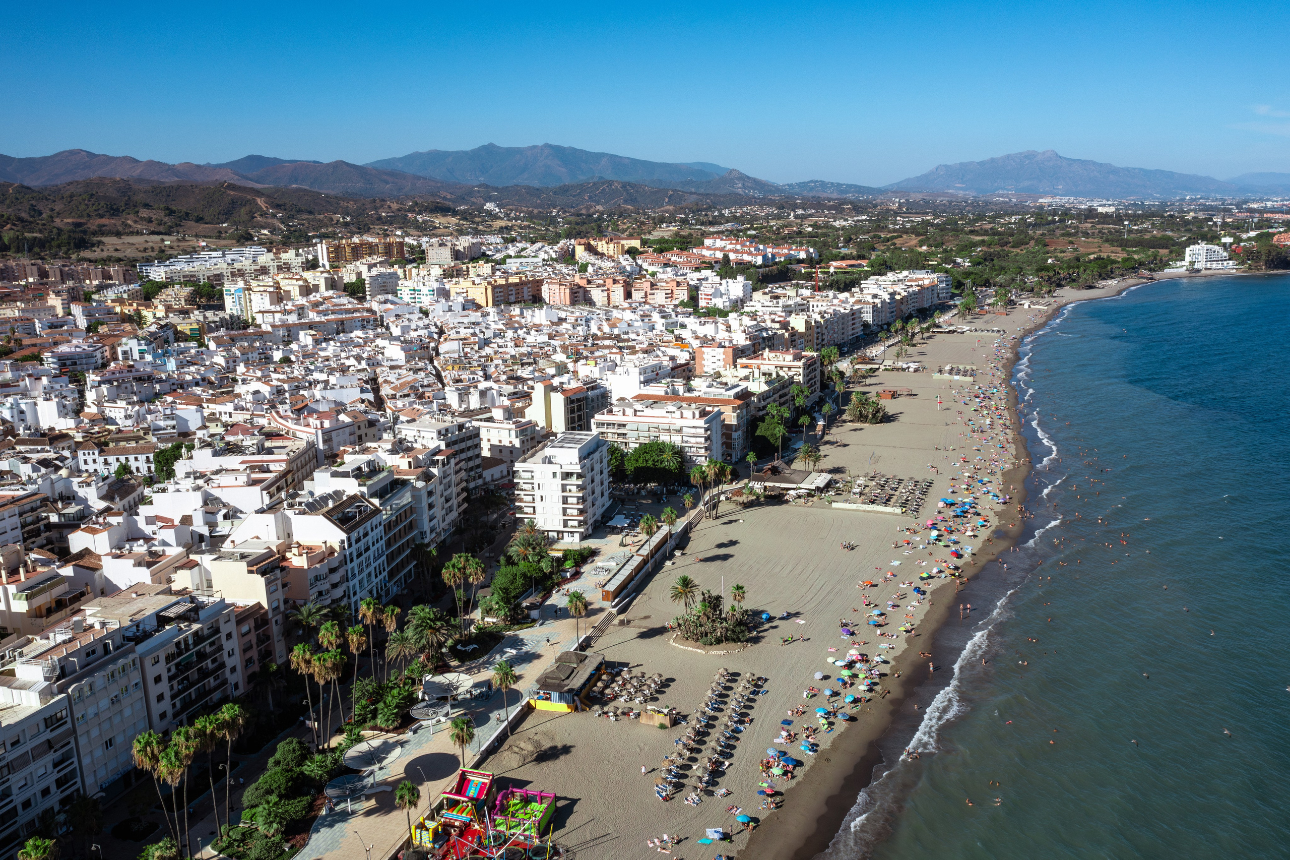 Estepona city center and coast in a stunning aerial view by Estepona photographer