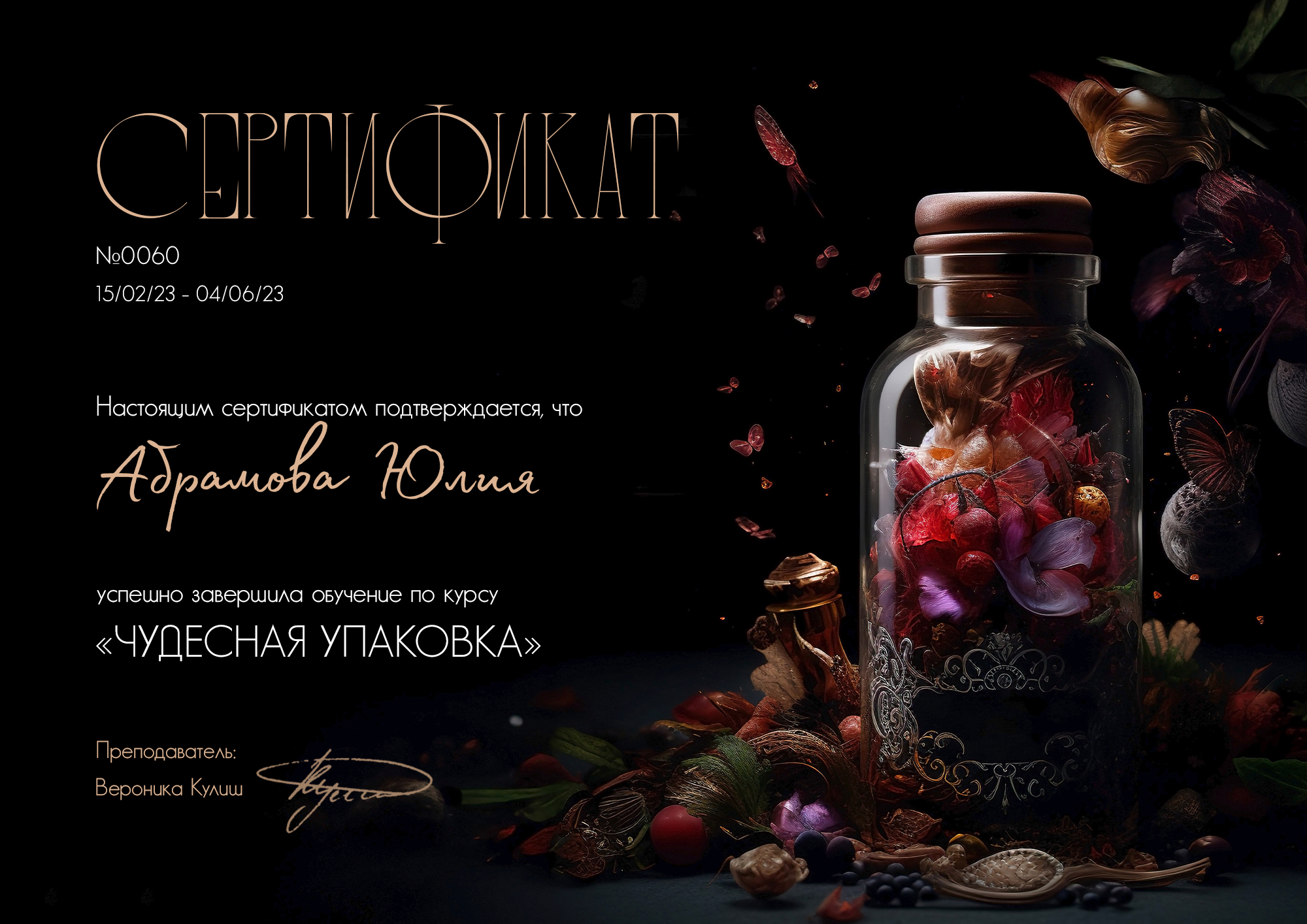 Сертификаты. Graphic Designer and Visual Creator