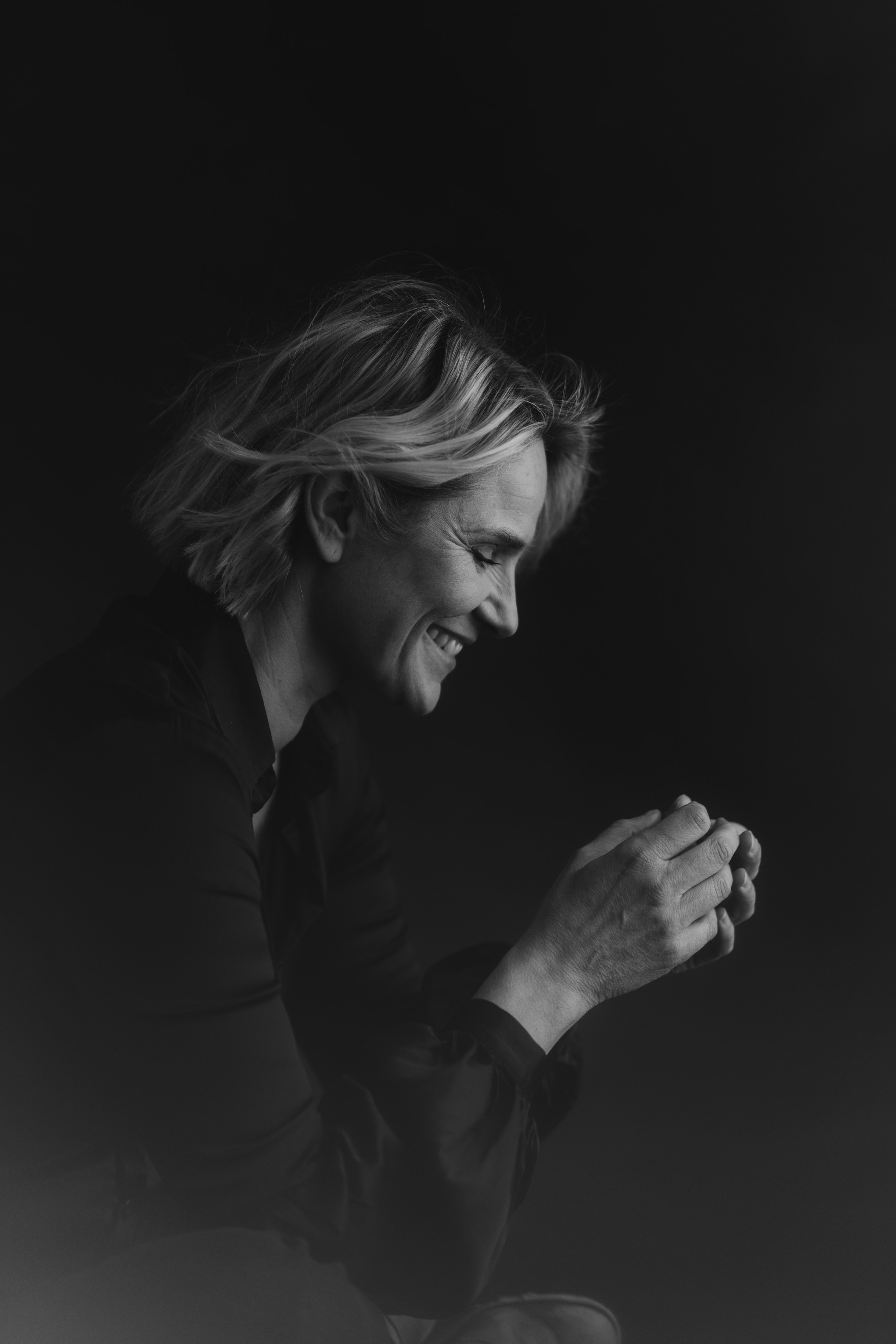 Laura Malmivaara black and white actor portrait studio Helsinki