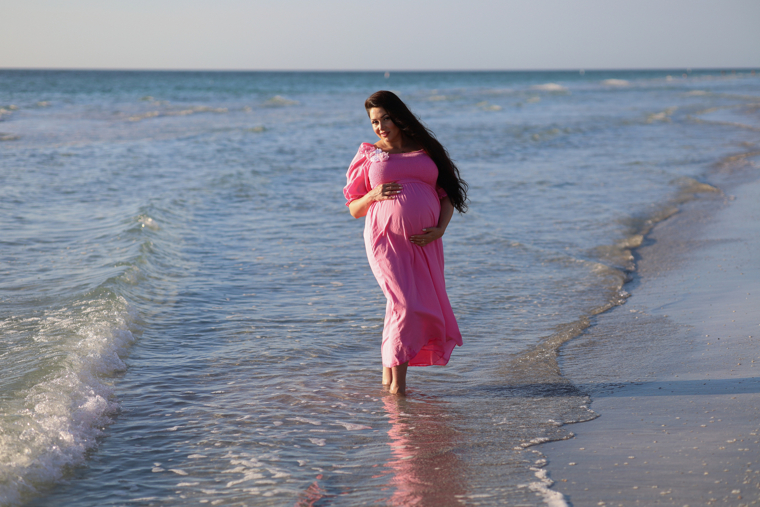 Фотосессия беременности на пляже, на закате , Тампа , Флорида