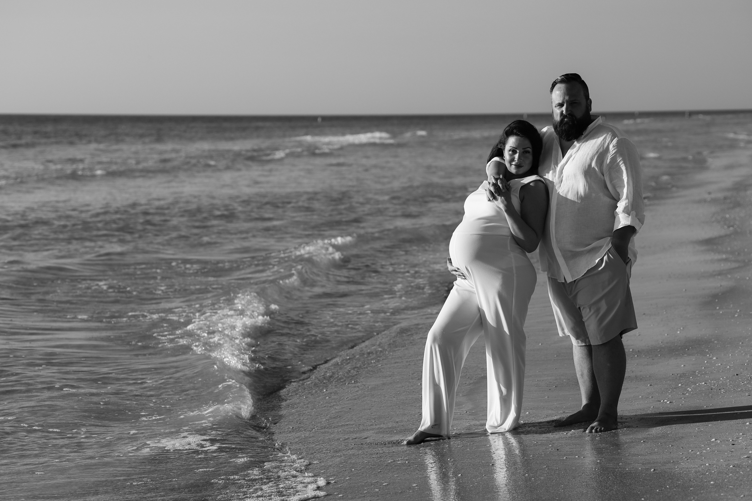 Фотосессия беременности на пляже, на закате , Тампа , Флорида