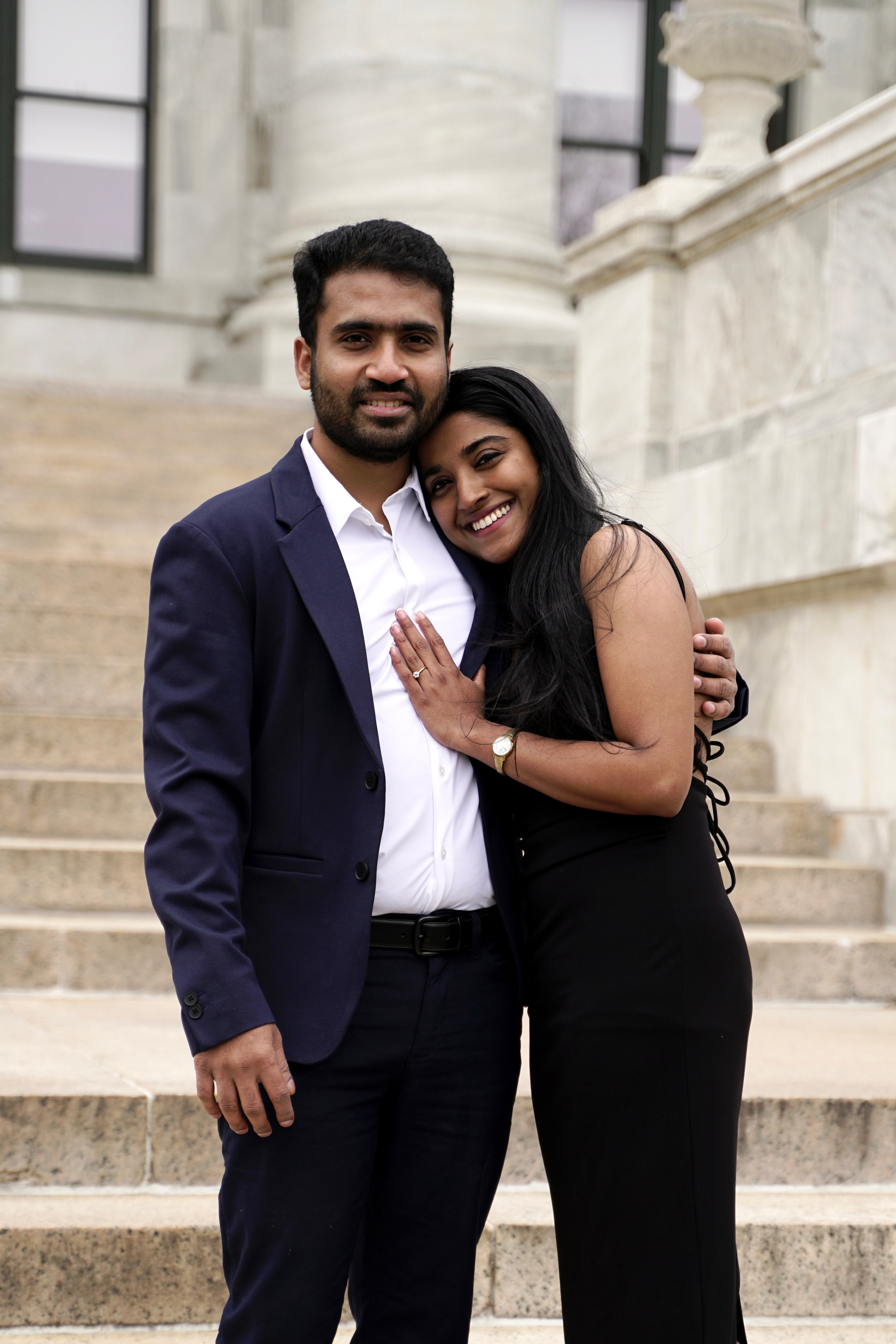 Sarath and Aishwarya at Boston Medical School. Stefanovich Photography | Boston, MA