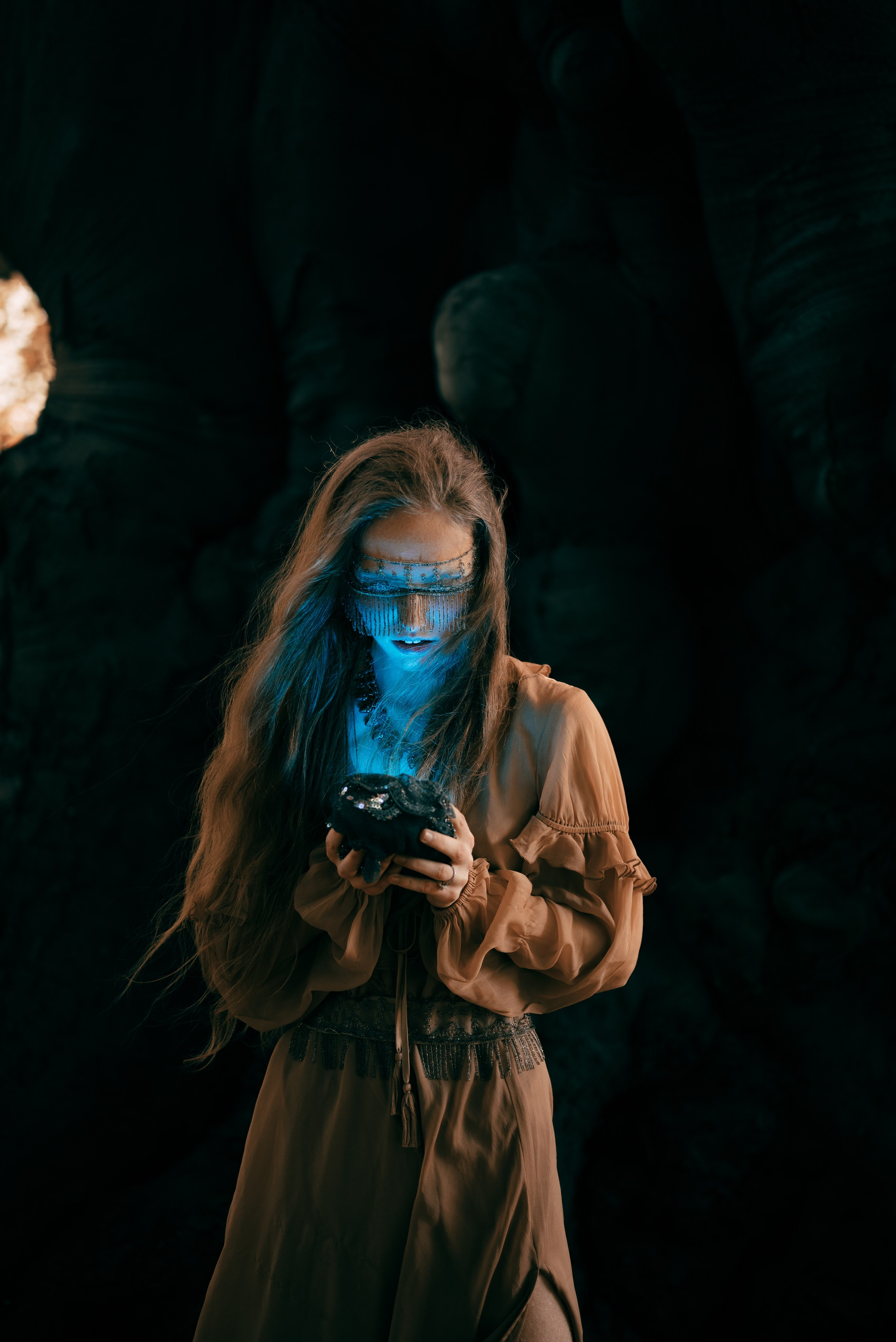 Fantasy Photoshoot in a Medieval Castle in ethereal light. Moth & Moss Photography