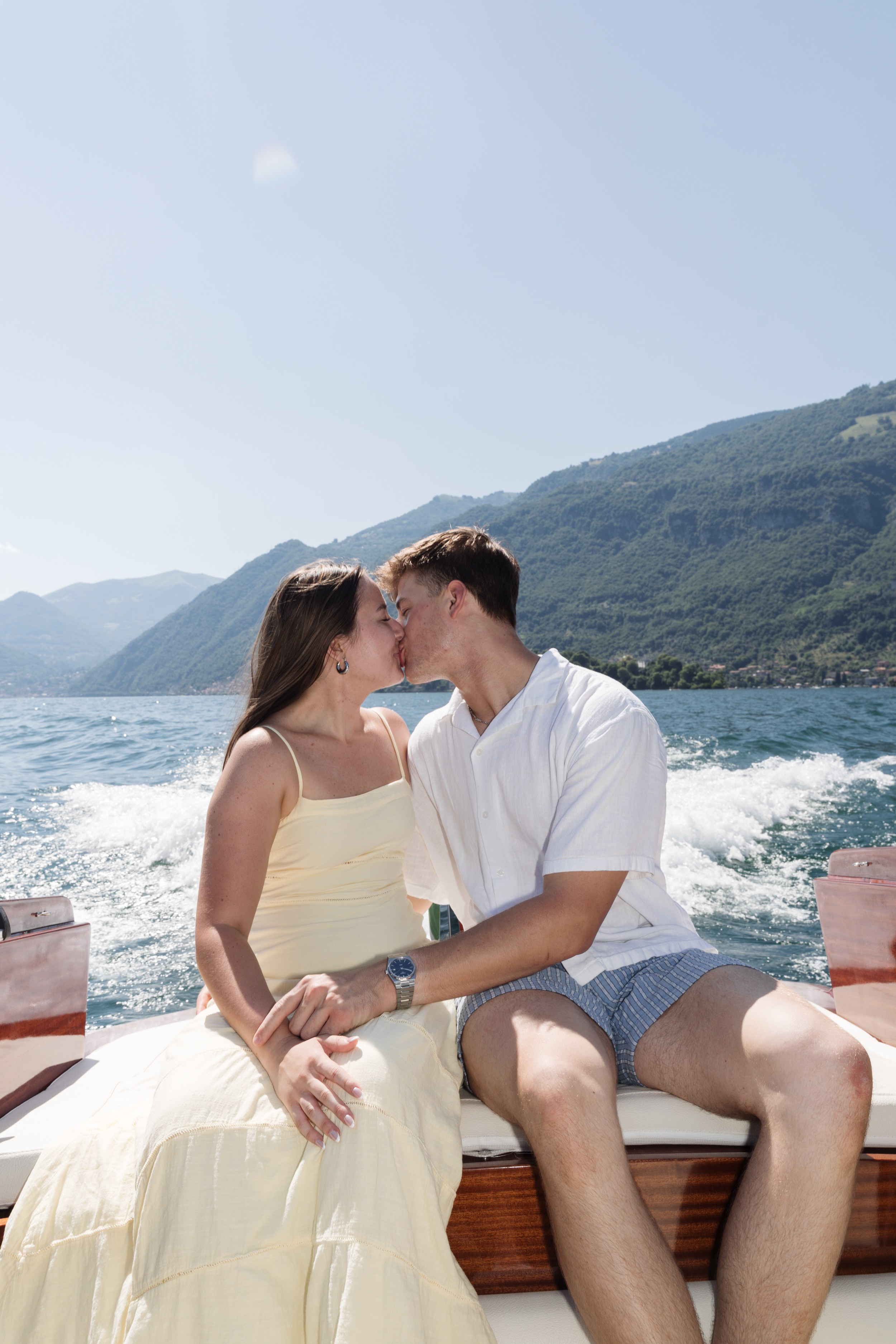 Boat Proposal in Lake Como. Lake Como Proposal Photographer | Surprise Proposals & Engagements