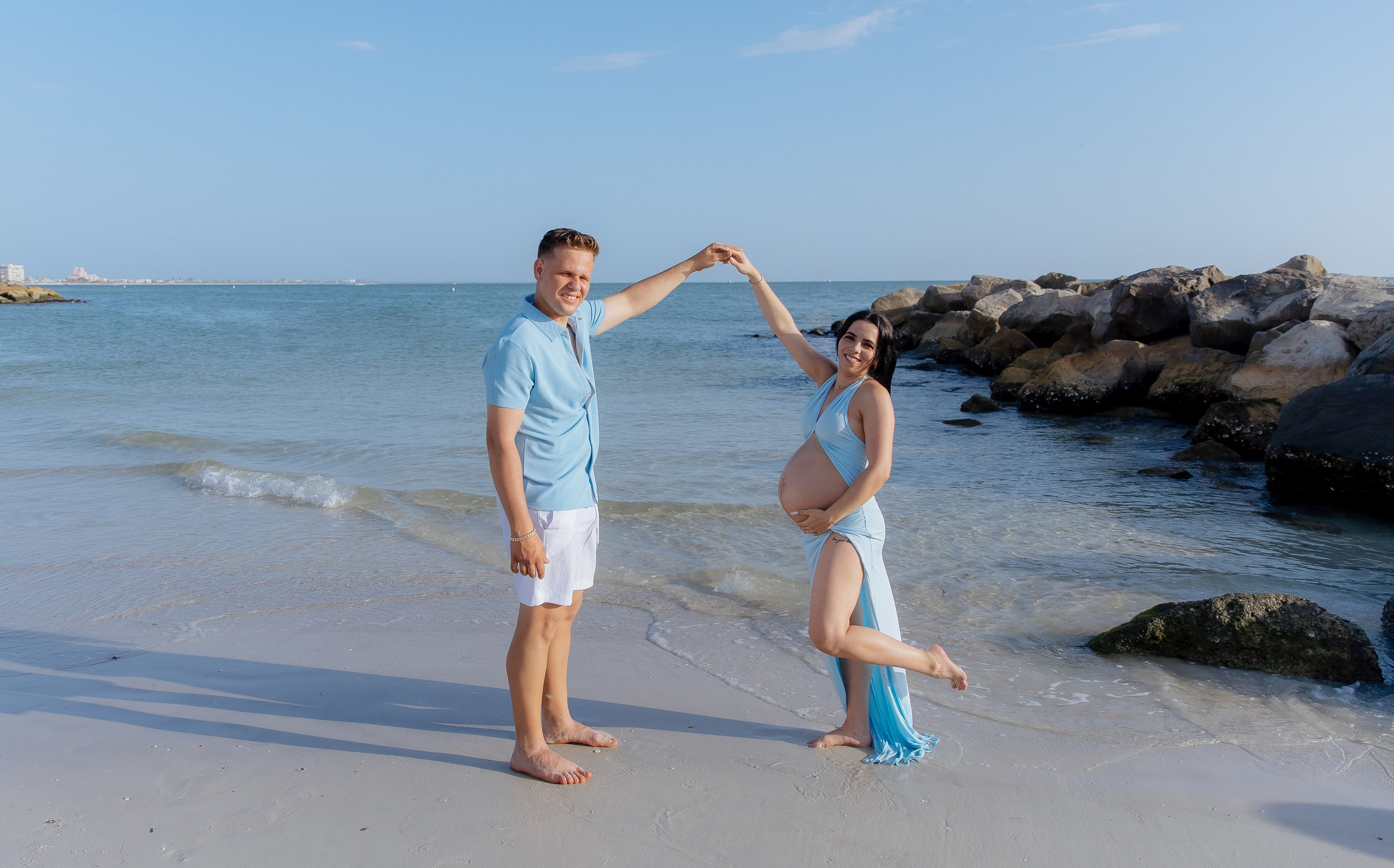 MATERNITY photo shoot on the beach sunset photo shoot session