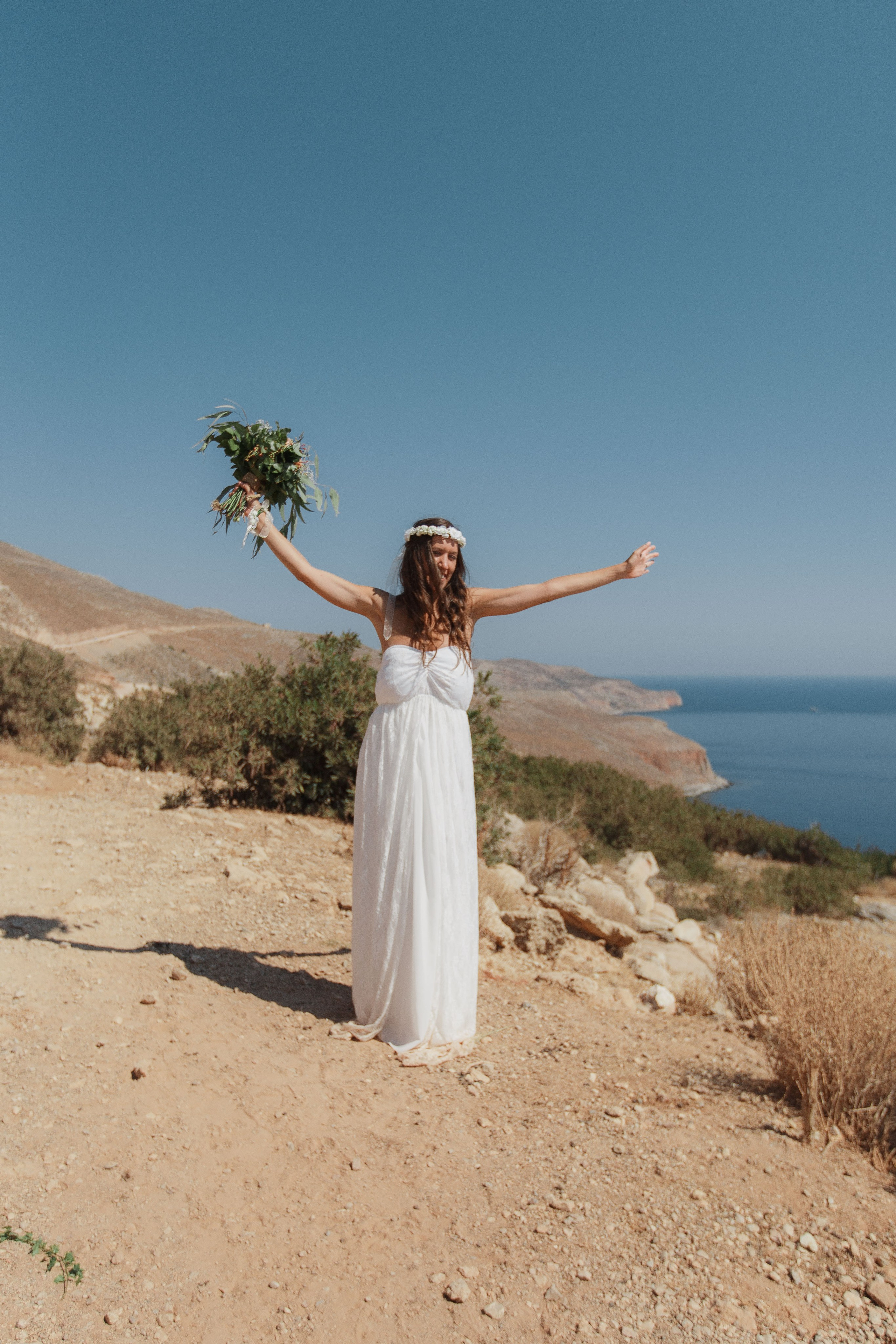 Marino & Steffi, Crete. Denny Savon — Photographer in Santorini | Weddings, Love Stories & Flying Dress