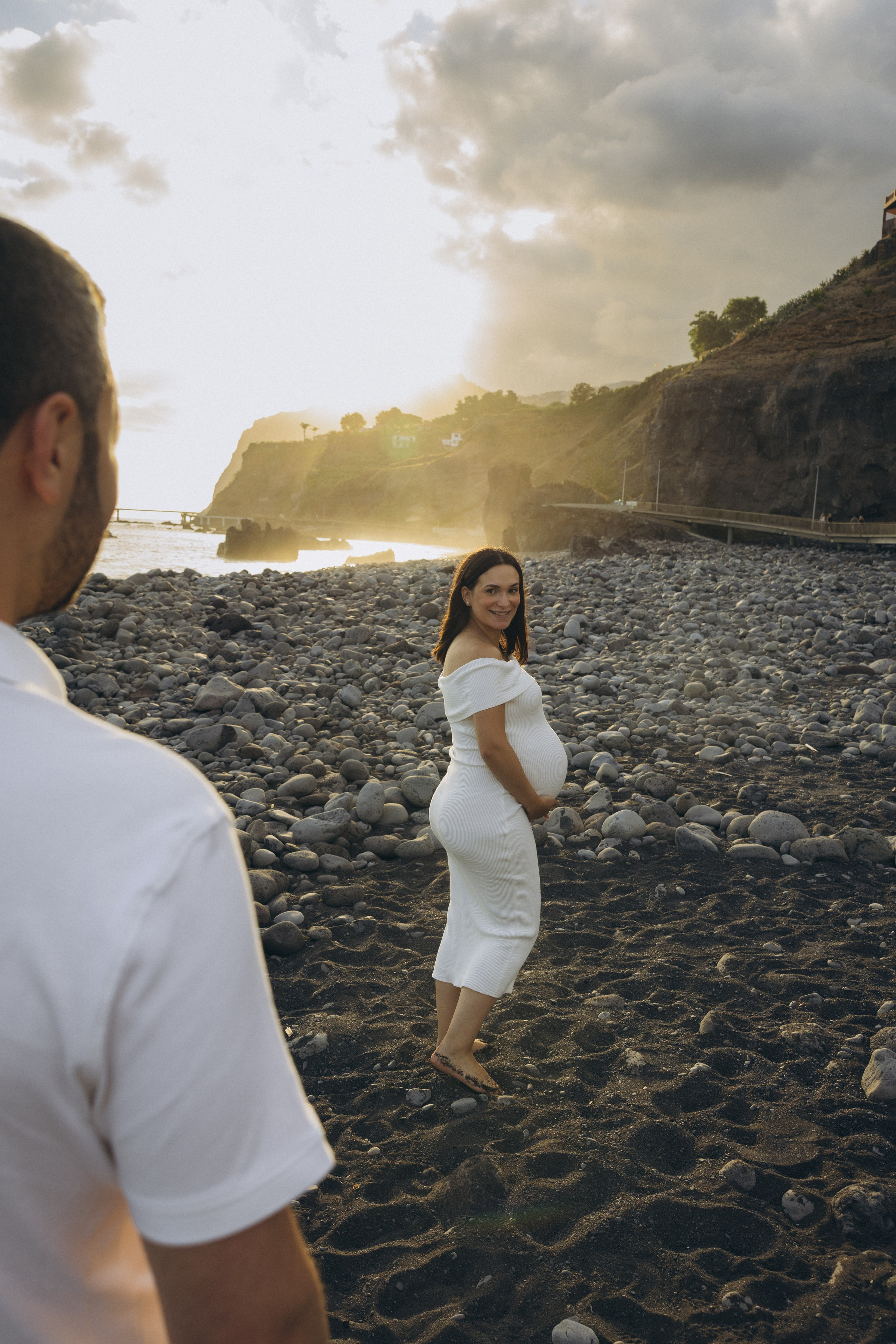 Sunset Maternity Photoshoot at Formosa Beach, Madeira | Pregnancy Session