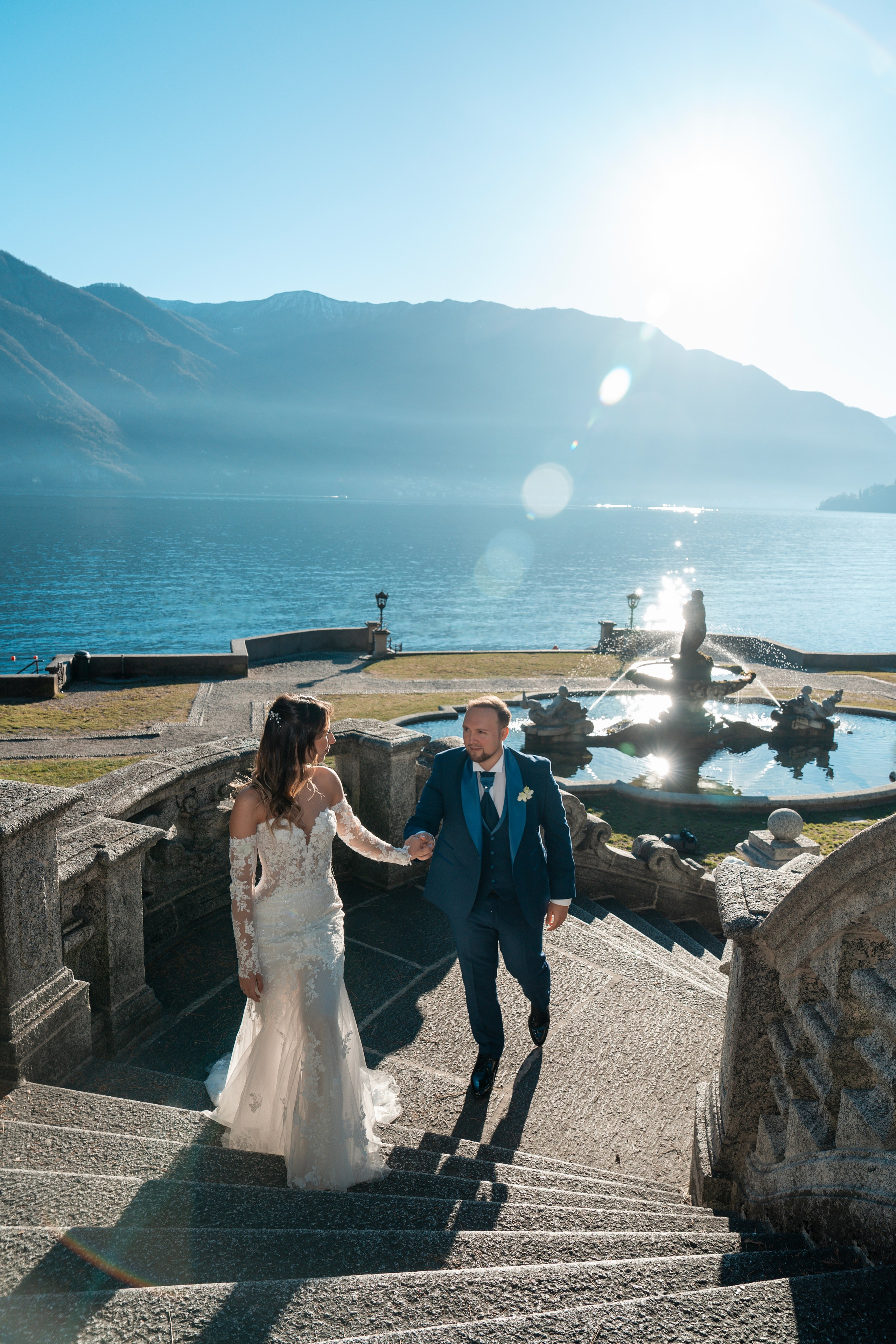 Olivelli Park Elopement on Lake Como. Fotografo matrimonio Lago di Como Ferrari Media Production