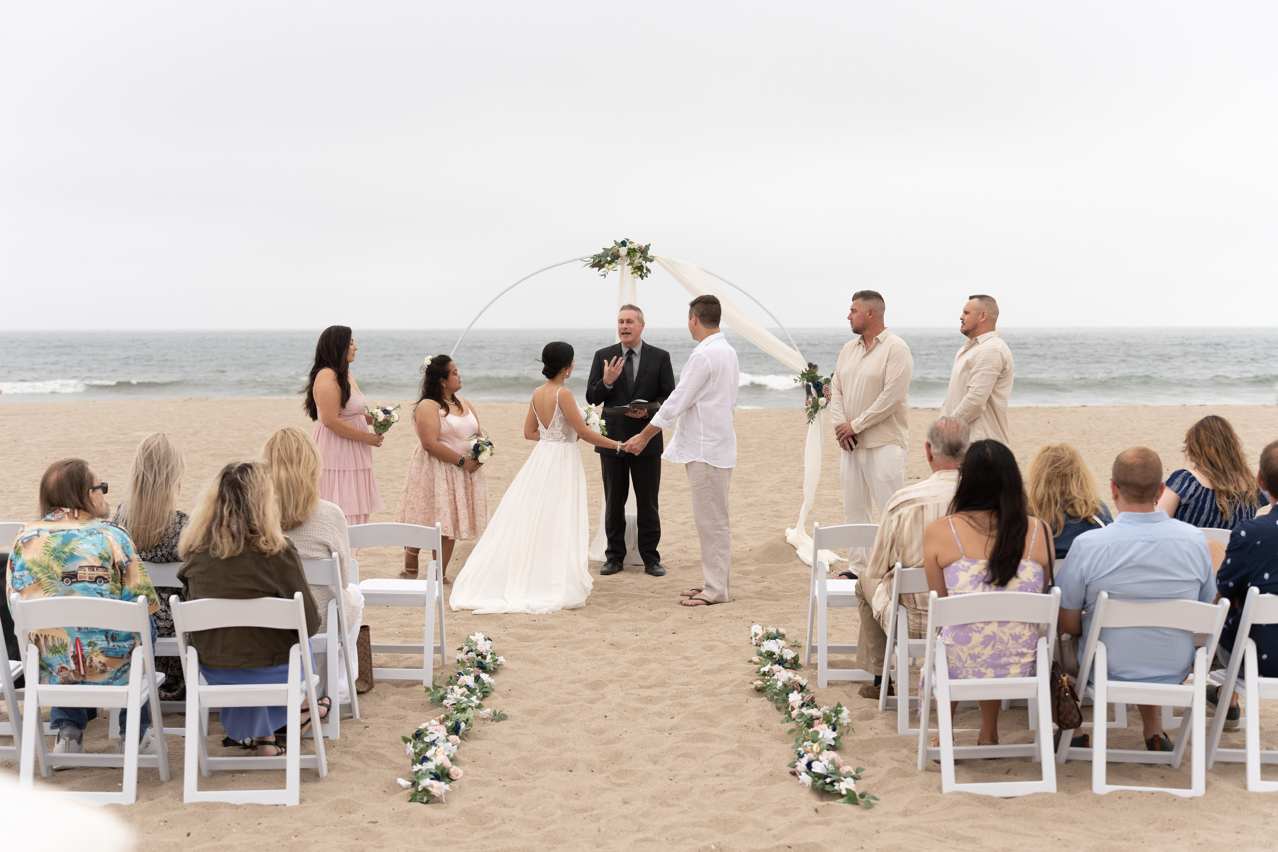 Intimate beach wedding in Santa Monica
