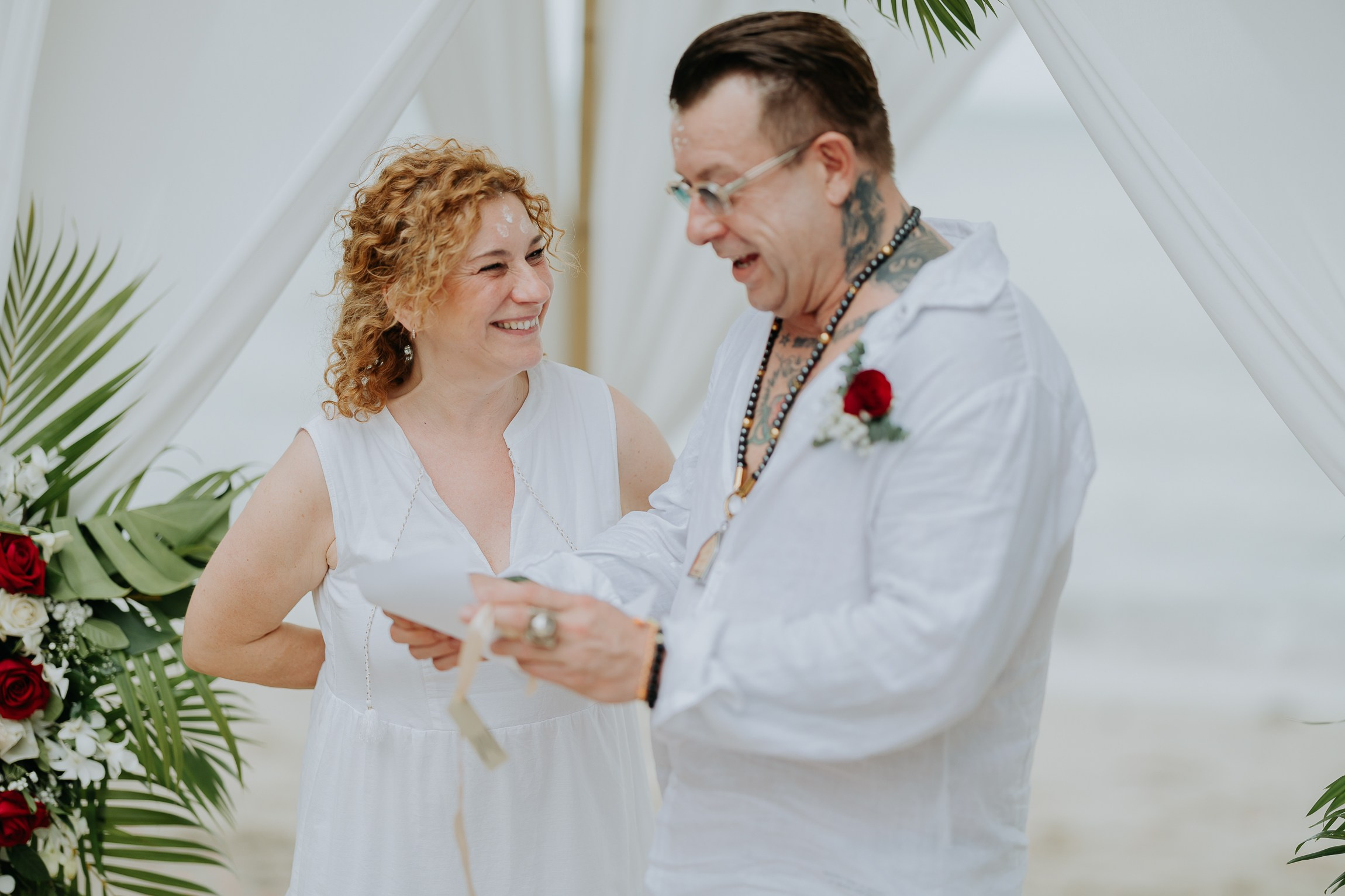 Simone & Matthias Peter. Buddhist blessing wedding Ceremony on Koh Samui, Thailand