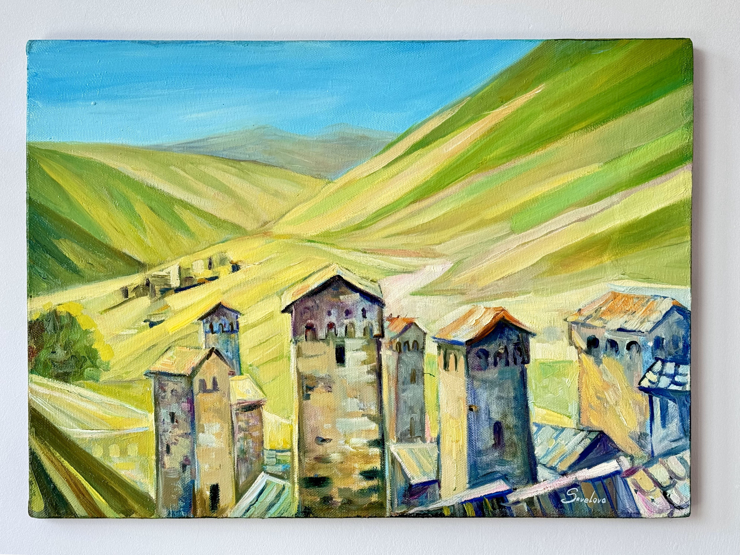 «Svan towers at Svaneti». Художник живописец Савелова Ольга