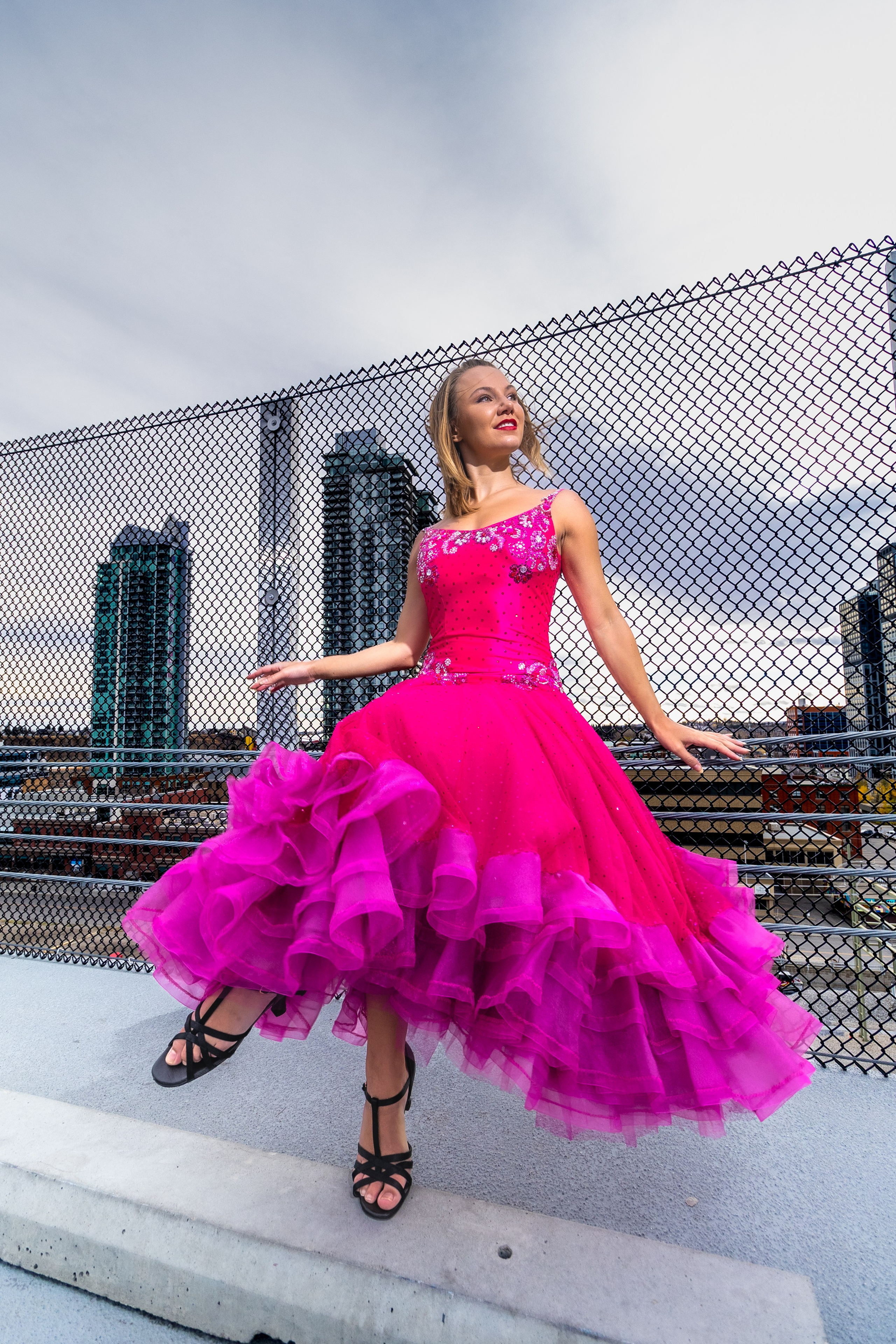 Grace in Motion: Ava Mabel’s Stunning Photoshoot in Pink. ProFly.club — Professional aerial filming in Calgary