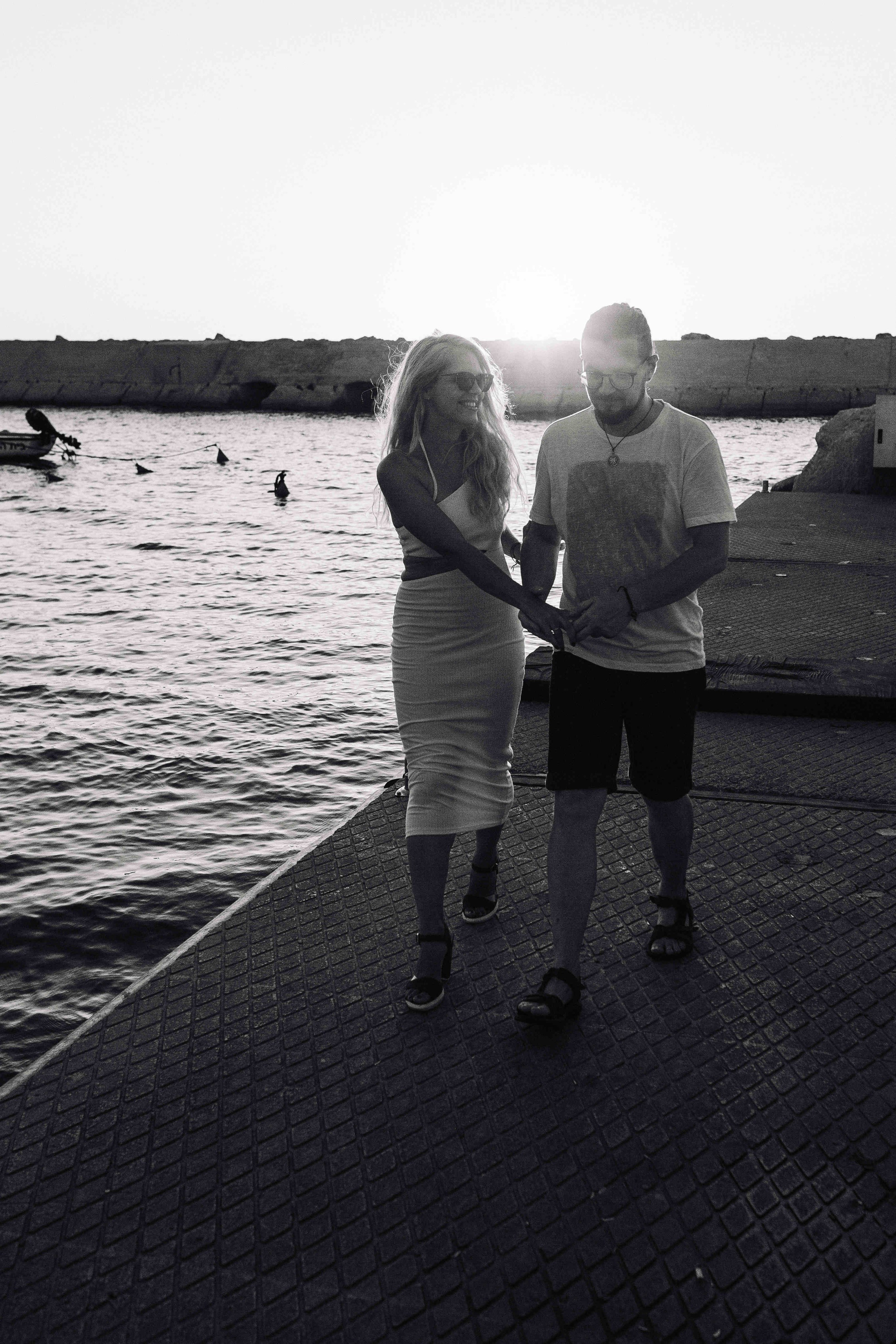 SUNSET IN JAFFO PORT. PHOTOGRAPHER IN ISRAEL