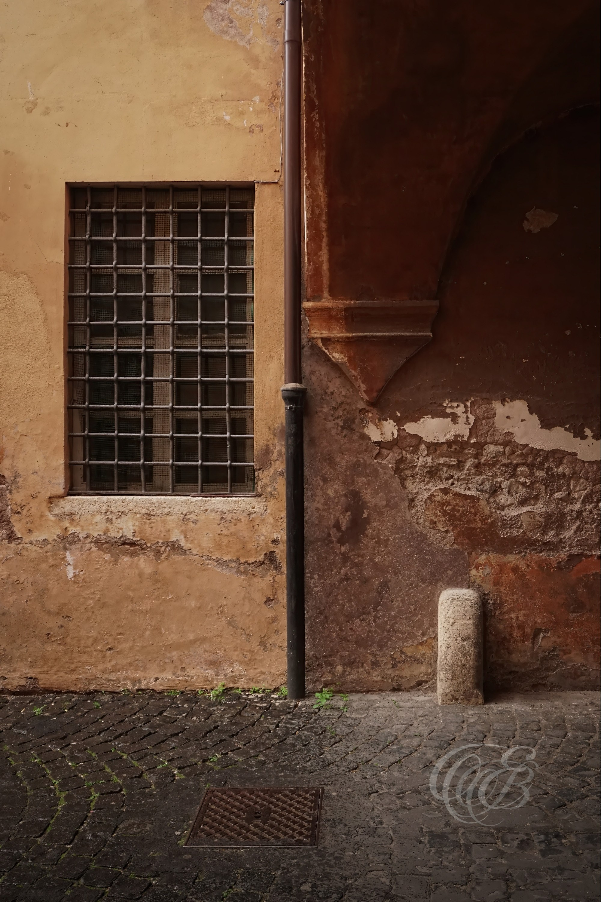 Street Photography — Rome, Italy — San Giovanni Hospital Colors — Colors and architectural character of Rome’s historic San Giovanni hospital complex, reflecting the layered history and distinctive urban fabric of the Lateran area — Eduardo Bartoli Photography.