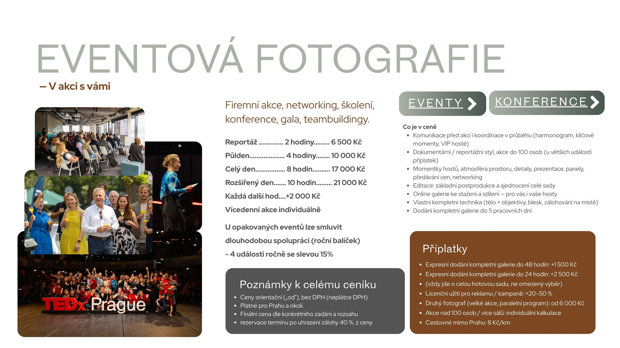 Price and booking. Brand / Business Photographer & Coach Prague — Dana Lišková
