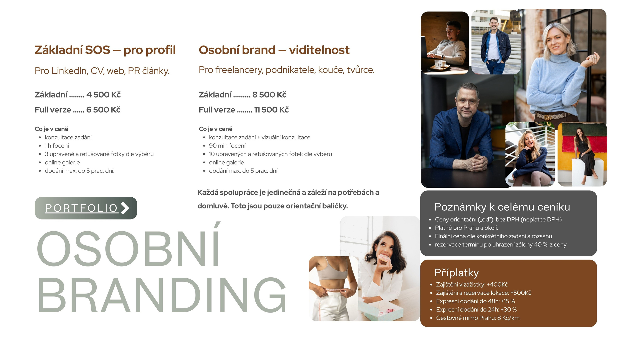 Price and booking. Brand / Business Photographer & Coach Prague — Dana Lišková