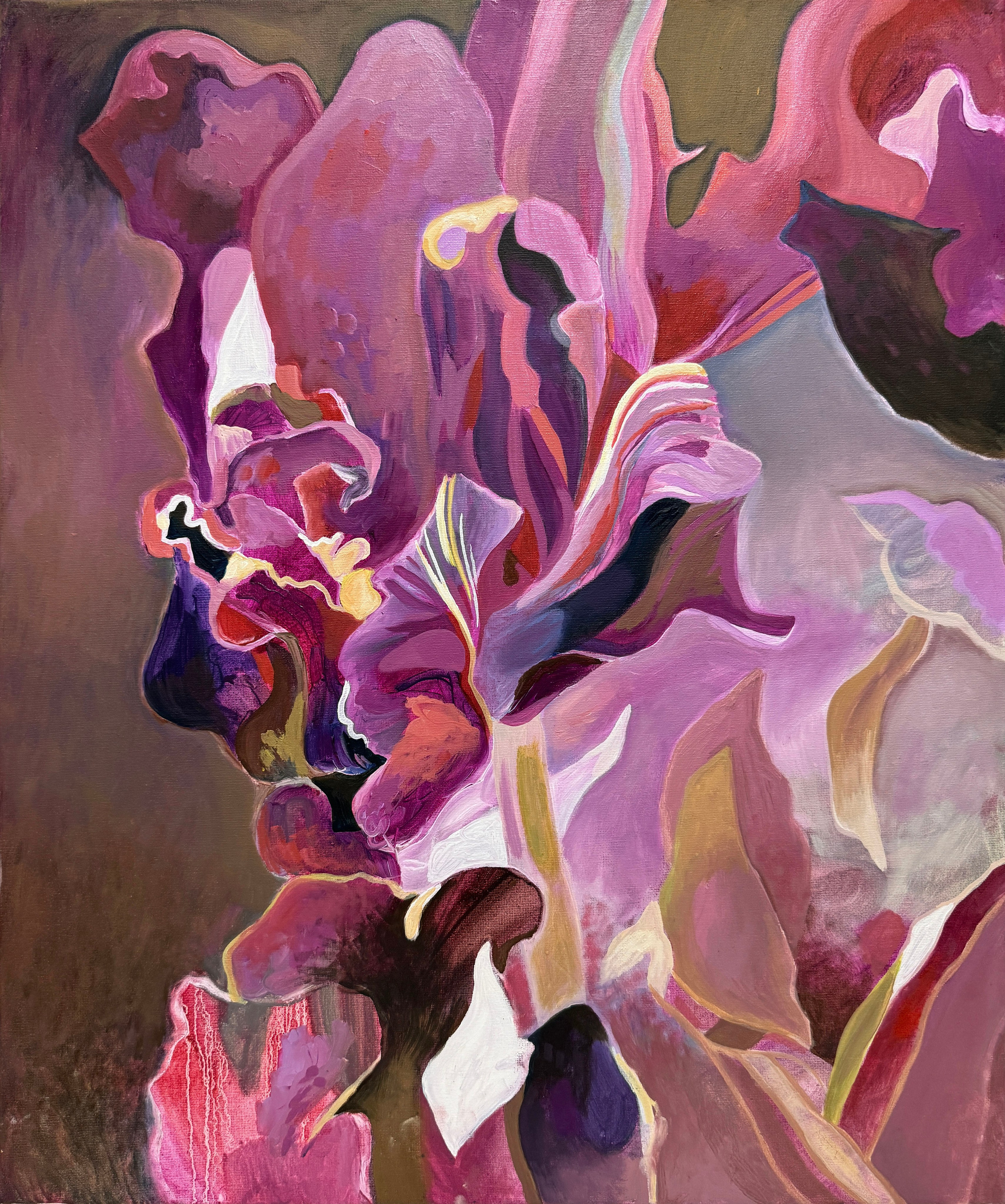 Purple Tulip 85th street, 2024, Oil on canvas, 20 x 23 in (50 x 60 cm)