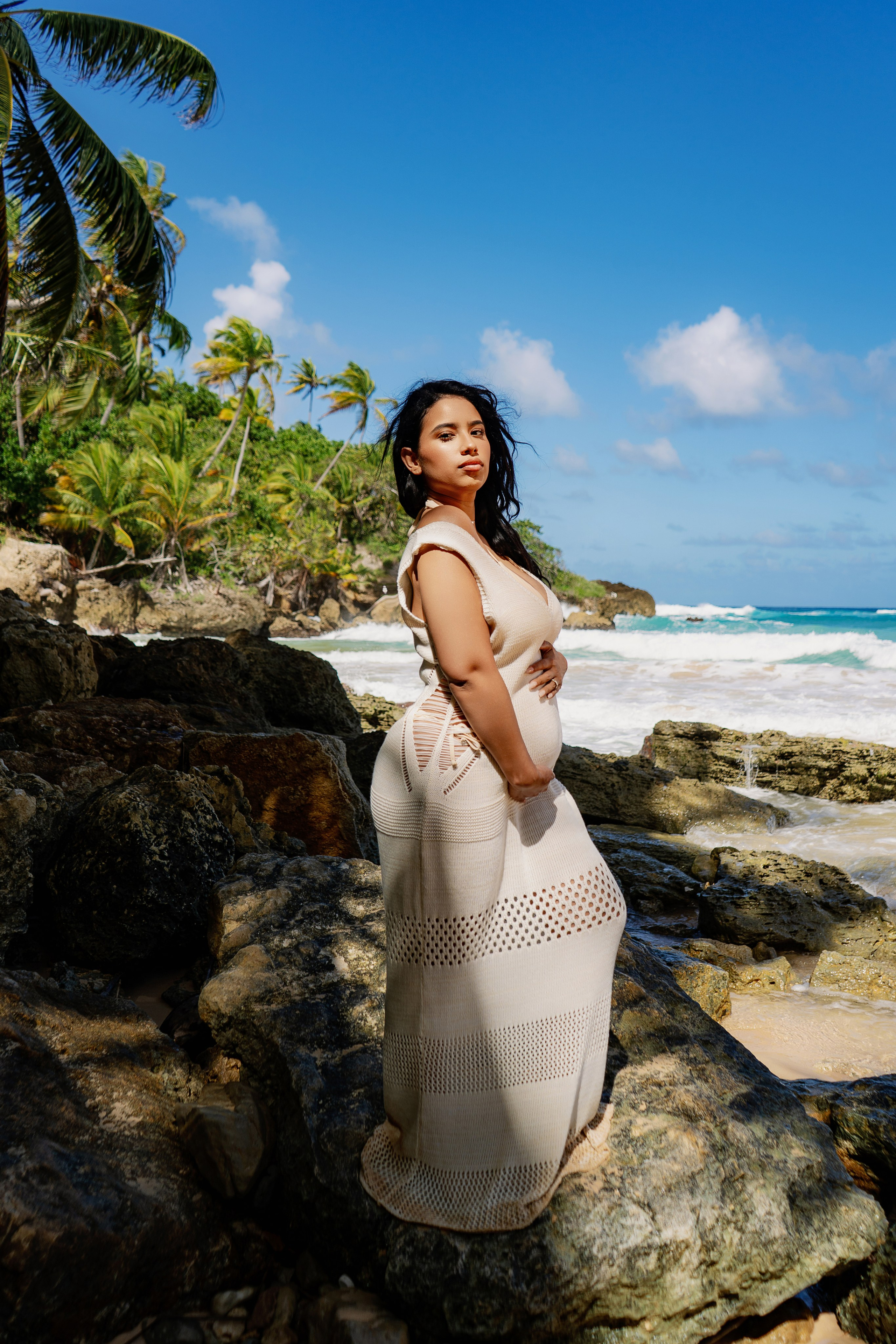 Maternity session on Puerto Plata’s beautiful coastal cliffs.