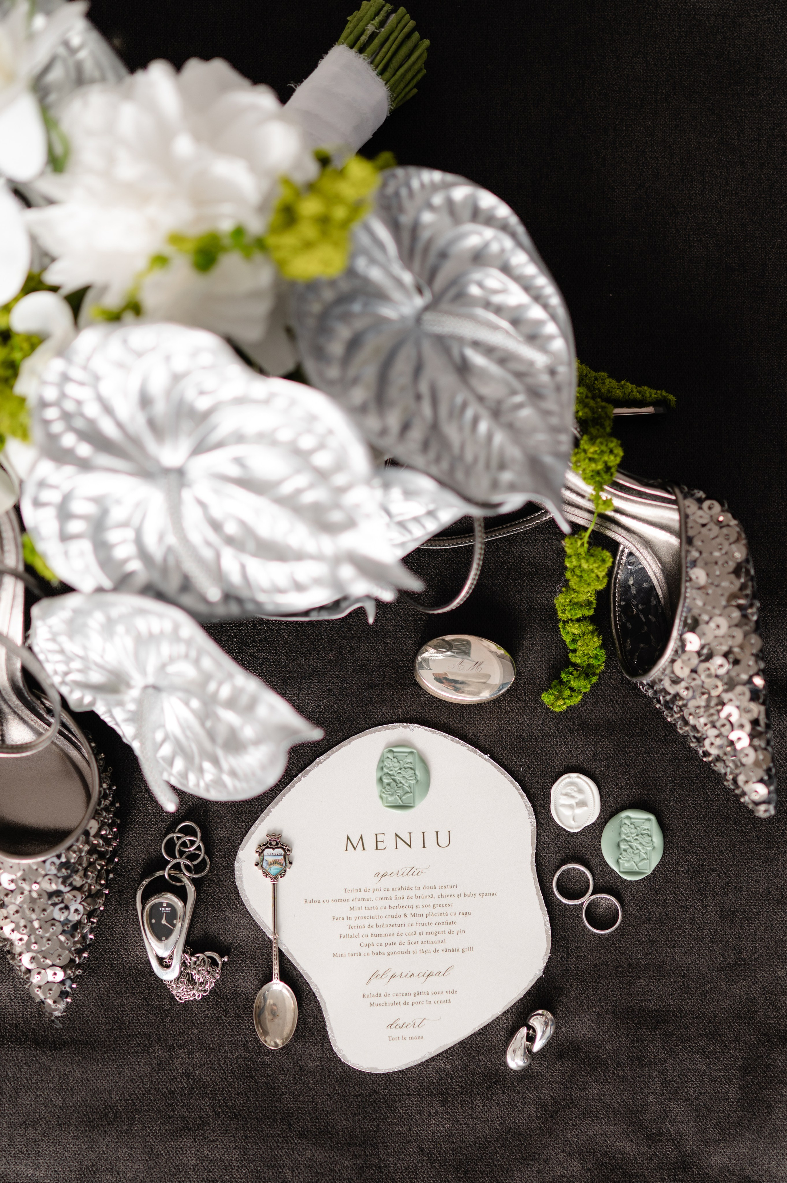 Bride with a concept silver Chrome. Alexandra Hanu Photographer