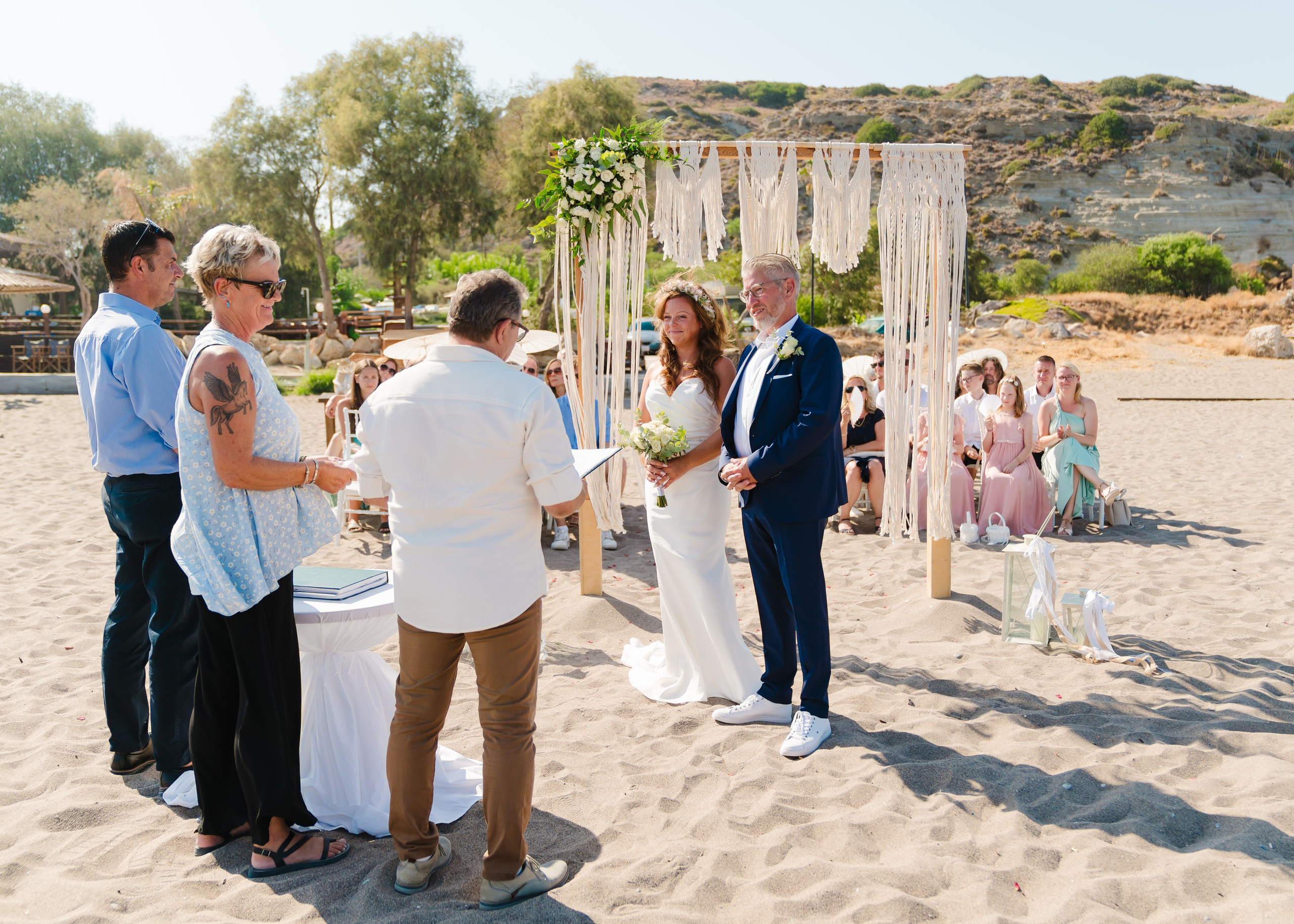 Micha and Bea. Renate Woeste | Wedding planner in Rhodes. Creating dream weddings by the sea. Let’s make your special day unforgettable