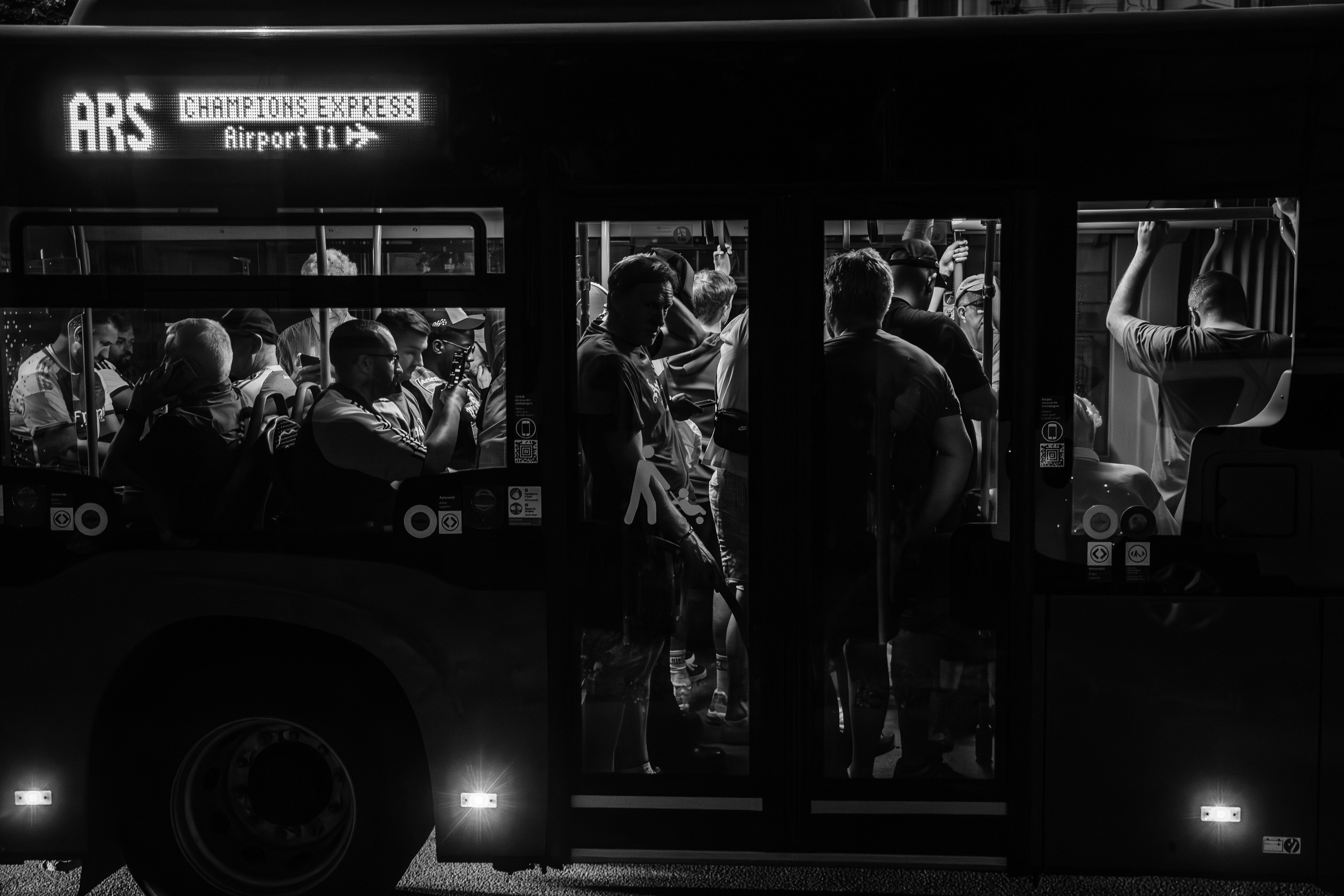 Arsenal funs go home after loosing Champions League final. Budapest 2026. Canon 6d