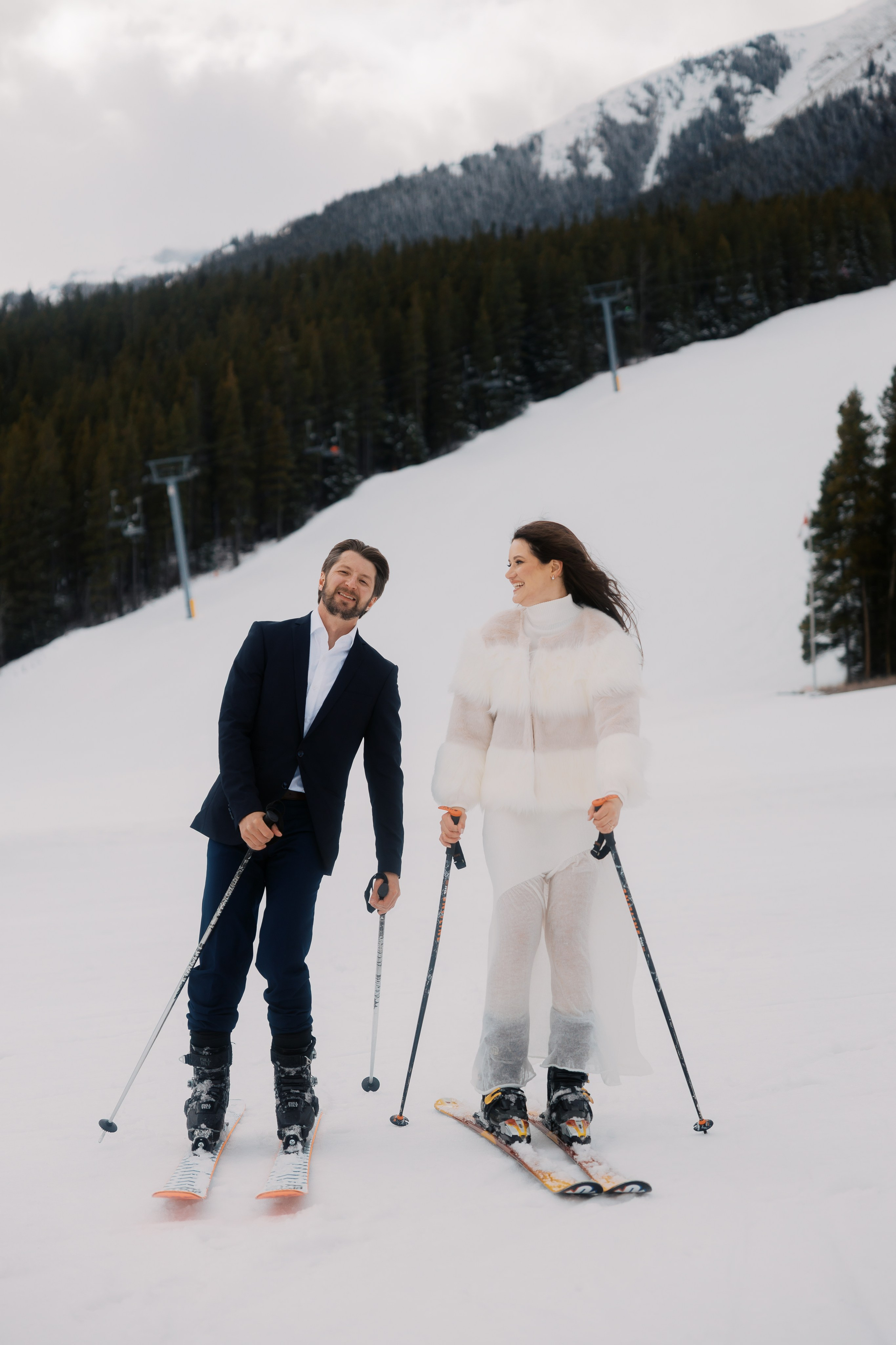 Ski engagement session. Home