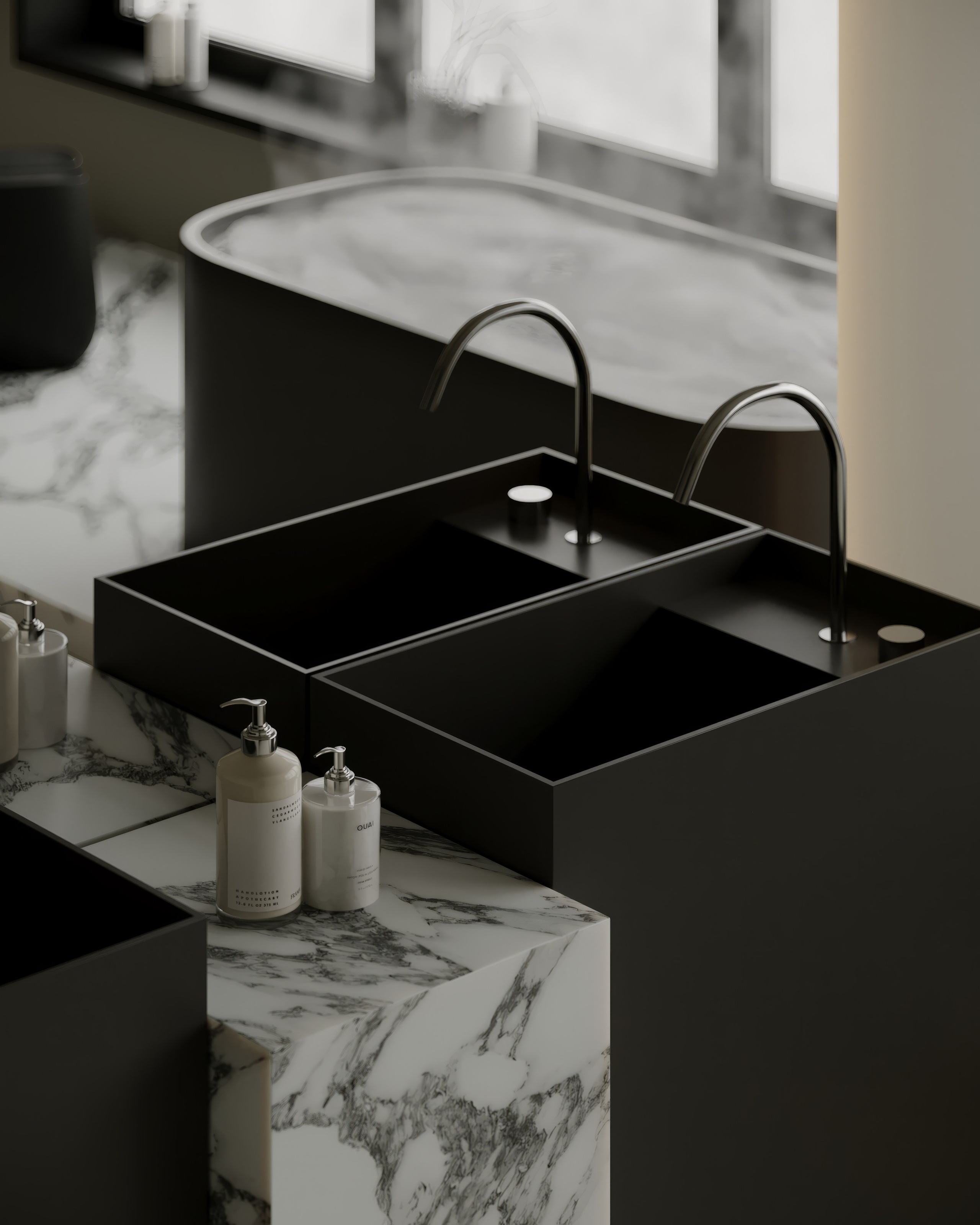 AS [Dark bathroom]. Anastasia Sorochin| 3d Visualization