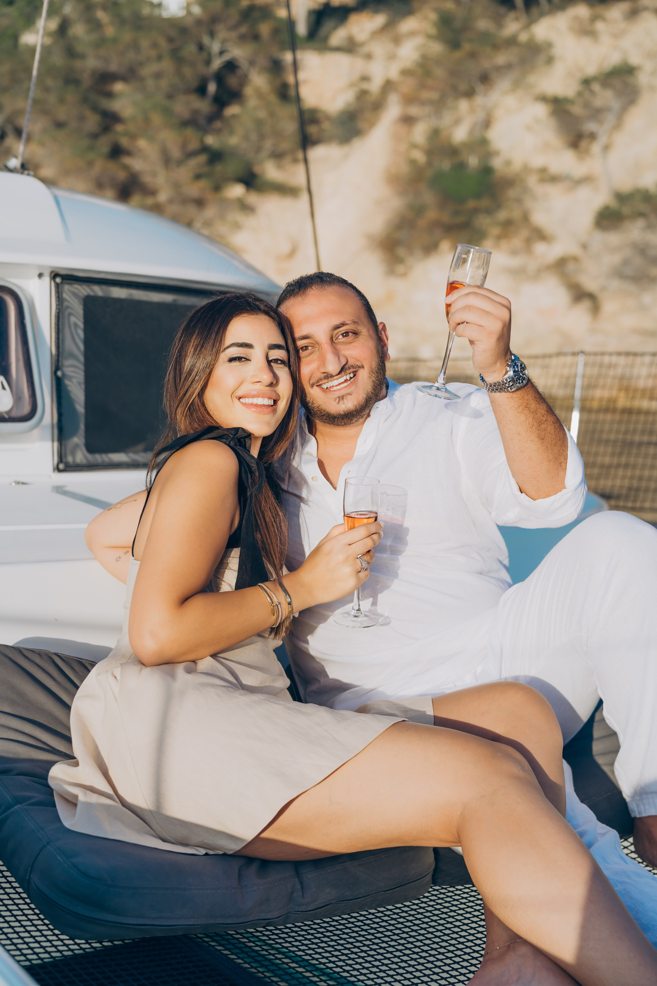 Engagement on a yacht at sunset. Фотограф у Пальма де Майорка