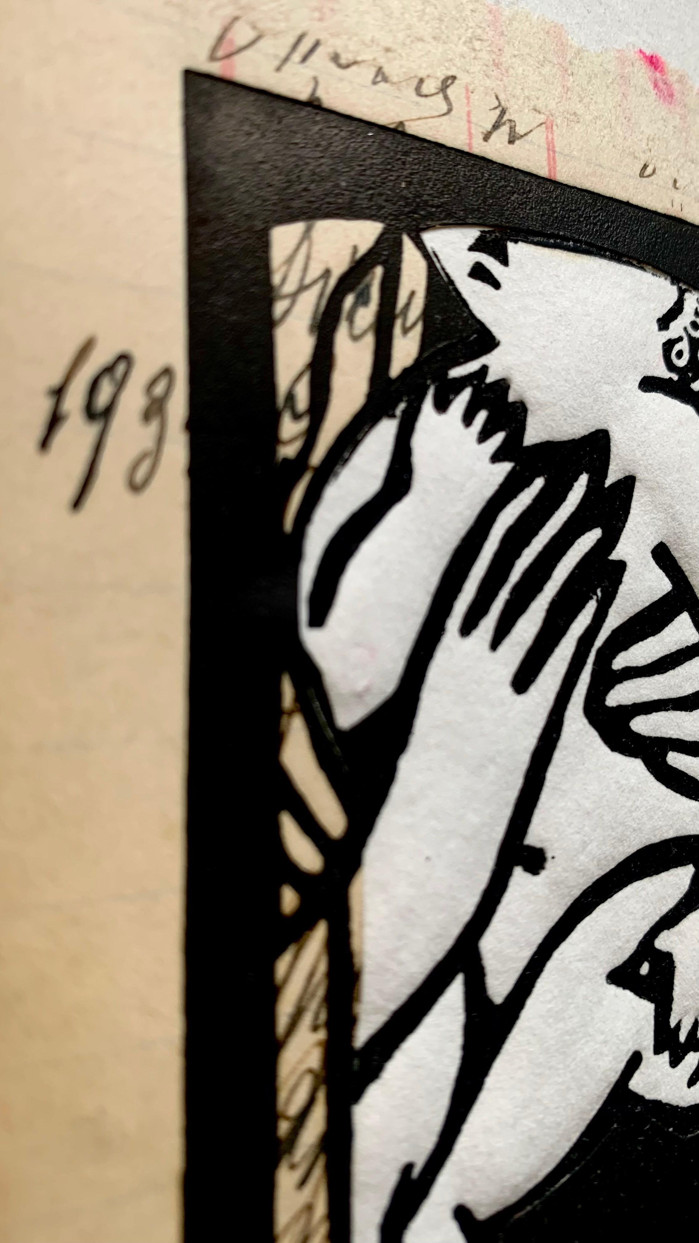 Small print, linocut, collage, baby, motherhood, mother and child, black and white, hand print, mother’s hands, loving hands, birth, new life, childhood, infanzia, bambino, maternity, Madonna, infant