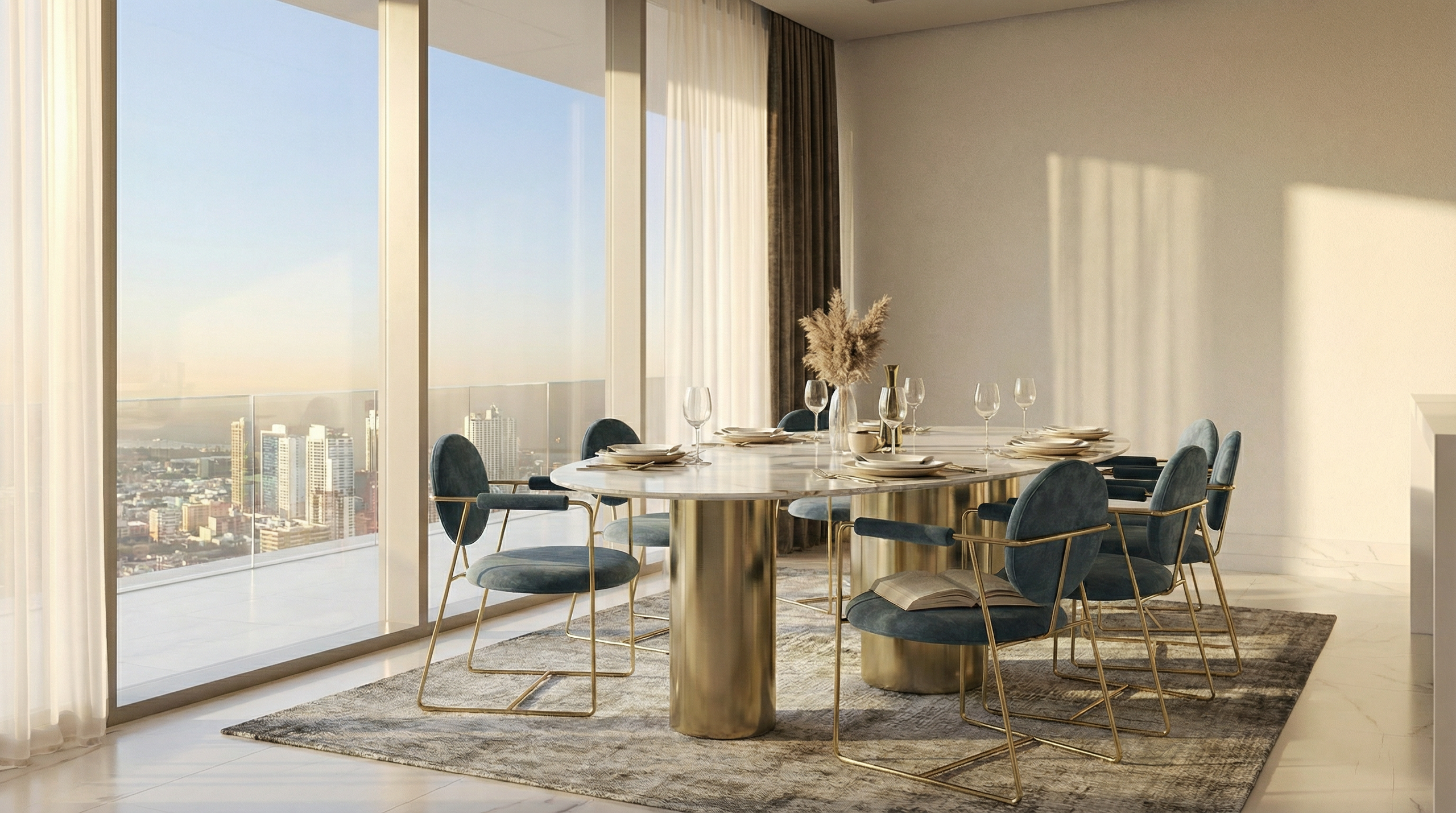 Society House. Bright Living Room. 3D Visualizer and Ai Creator in Dubai, UAE